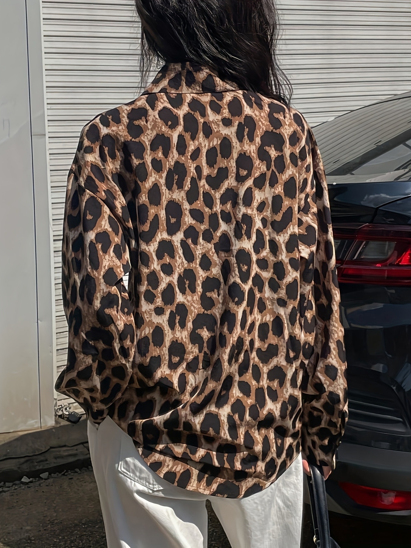 Leopard Print Button-Down Shirt