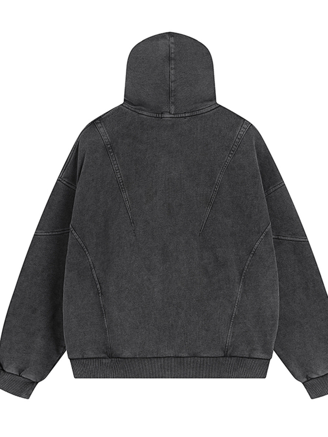Men's Zip Up Washed Oversized Hoodie