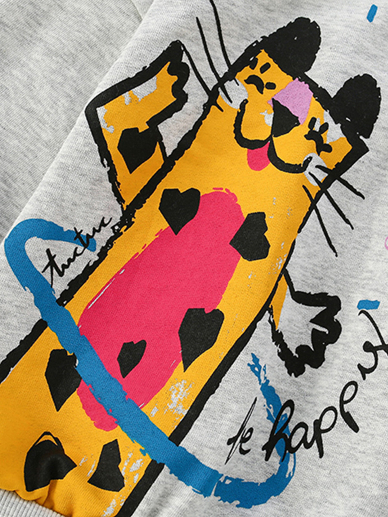 Children's Cartoon Cat Crew Neck Sweatshirt