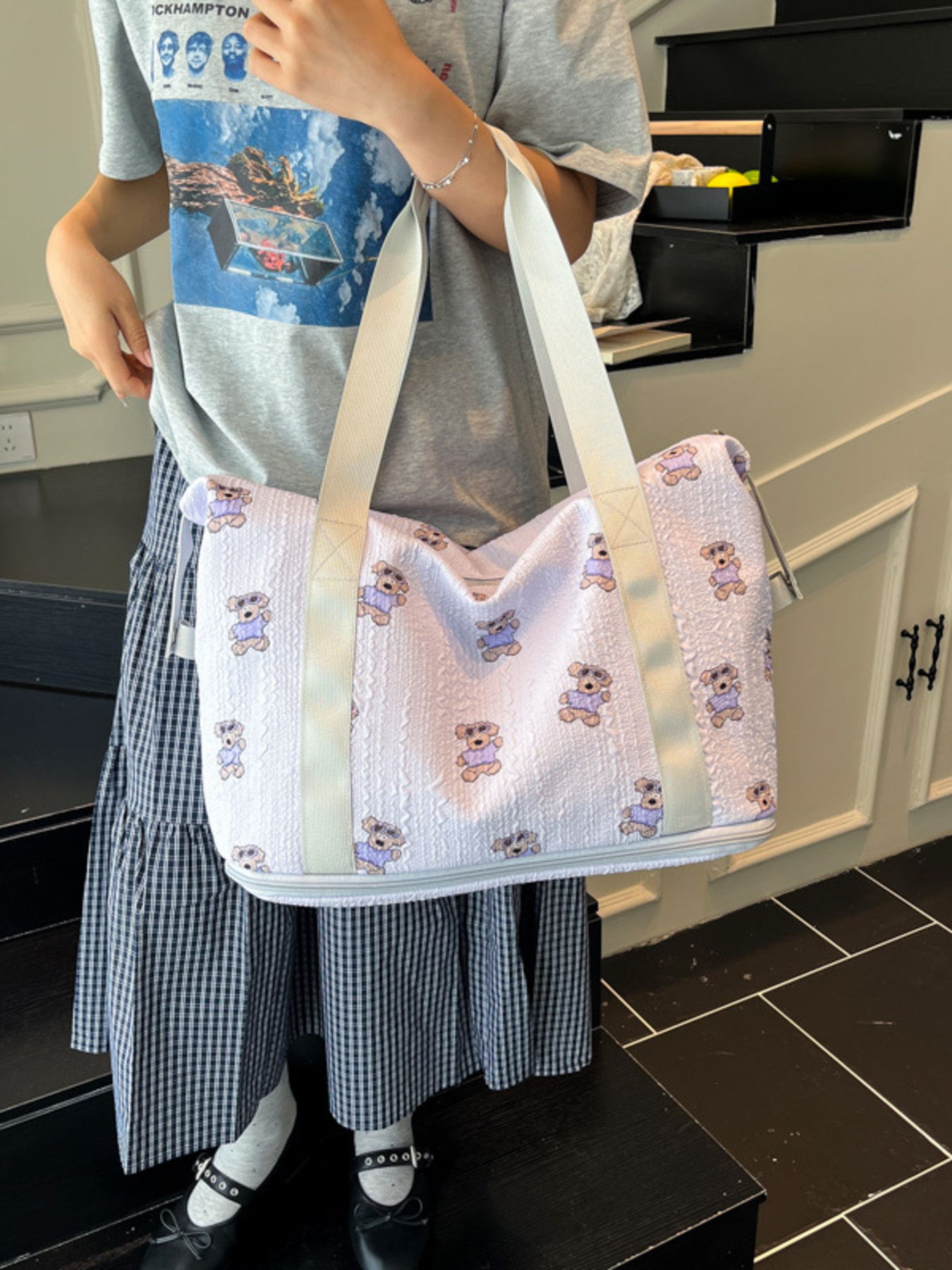 Teddy Bear Print Travel Bag 3