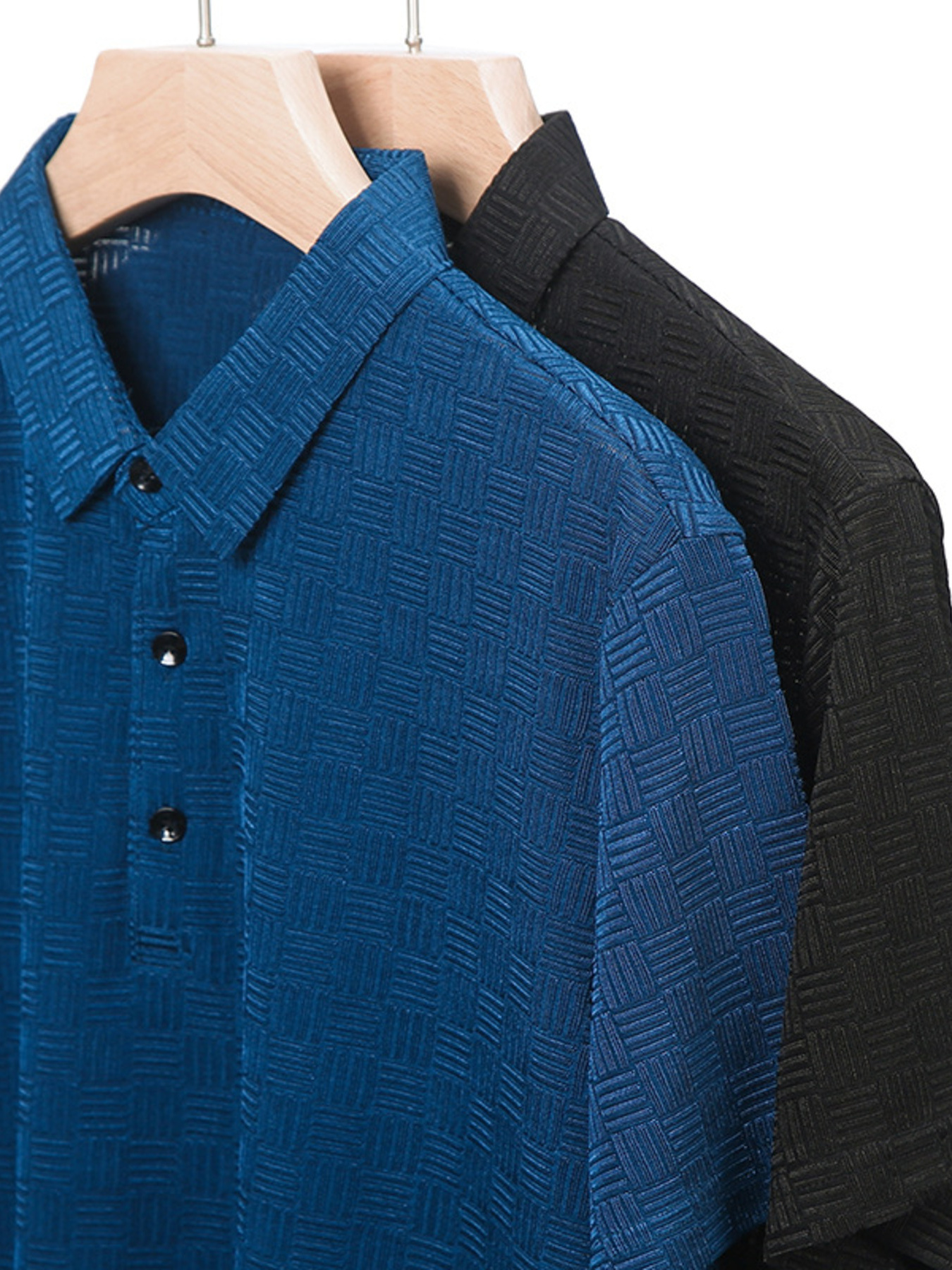 Men's Plus Size Classic Short Sleeve Textured Polo Shirt