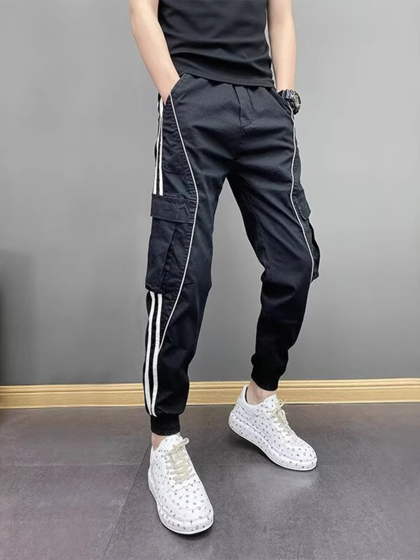 Men's Plus Size Side Striped Joggers