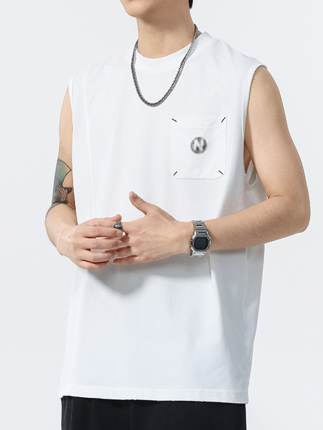 Men's Plus Size Round Neck Tank