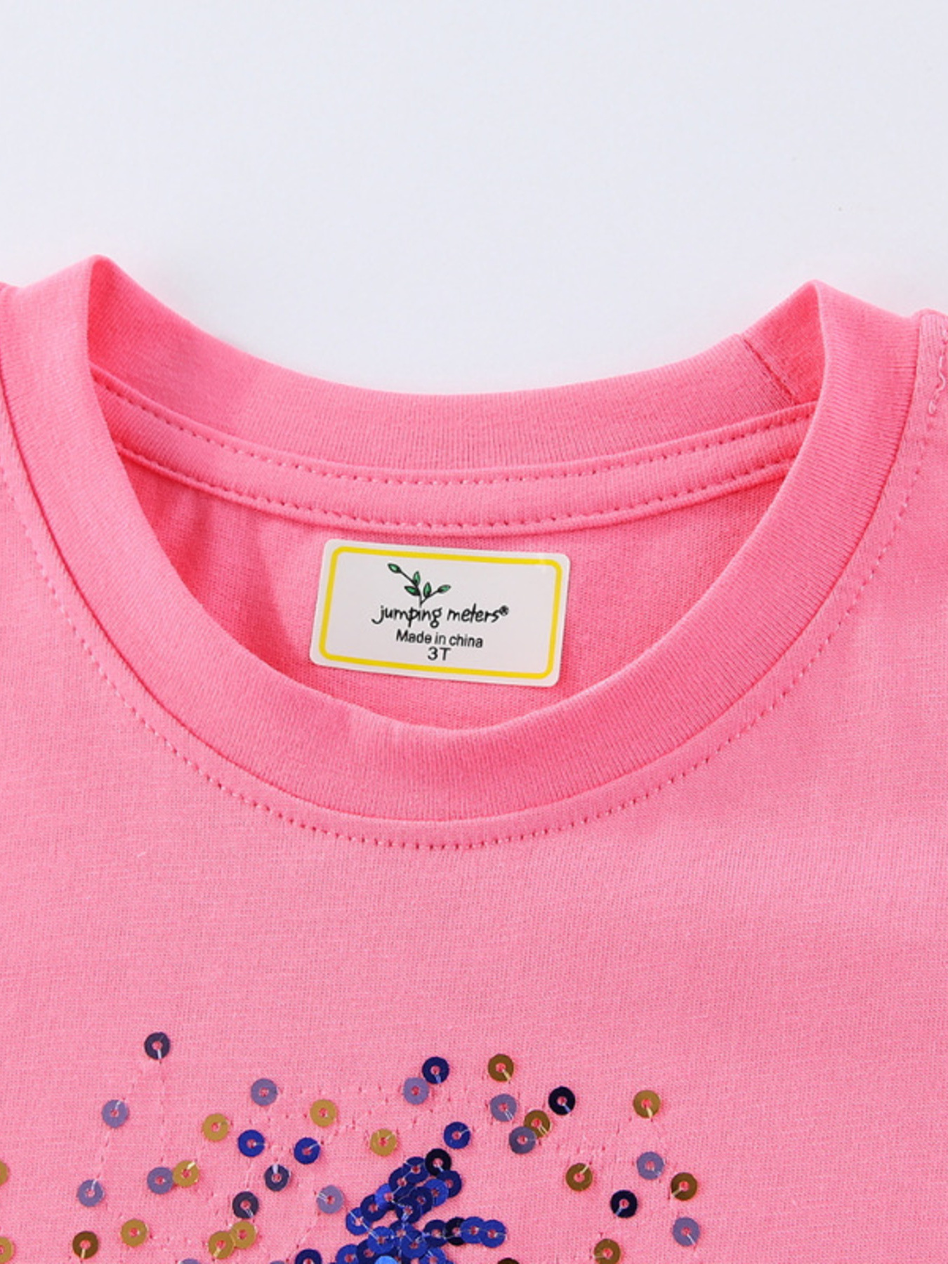 Children's Star Sequin Round Neck Tee