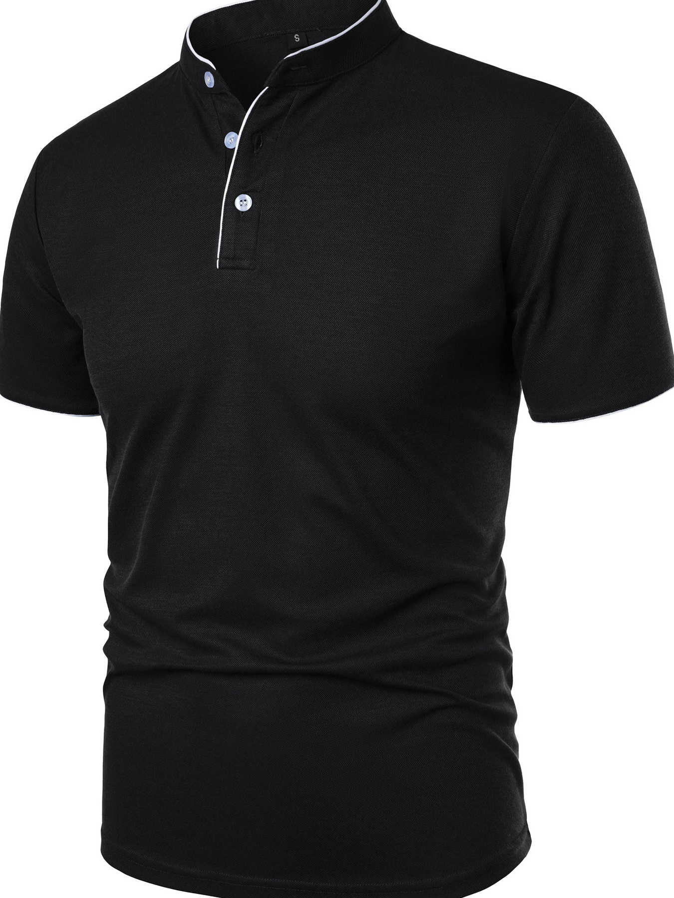 Men's Full Size Short Sleeve Contrast Trim Polo Plus Size