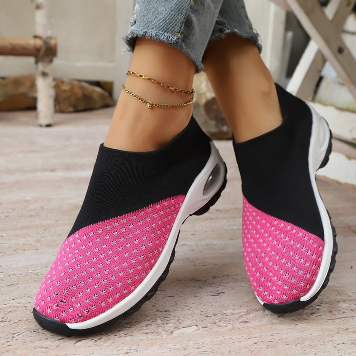 Color Block Mesh Athletic