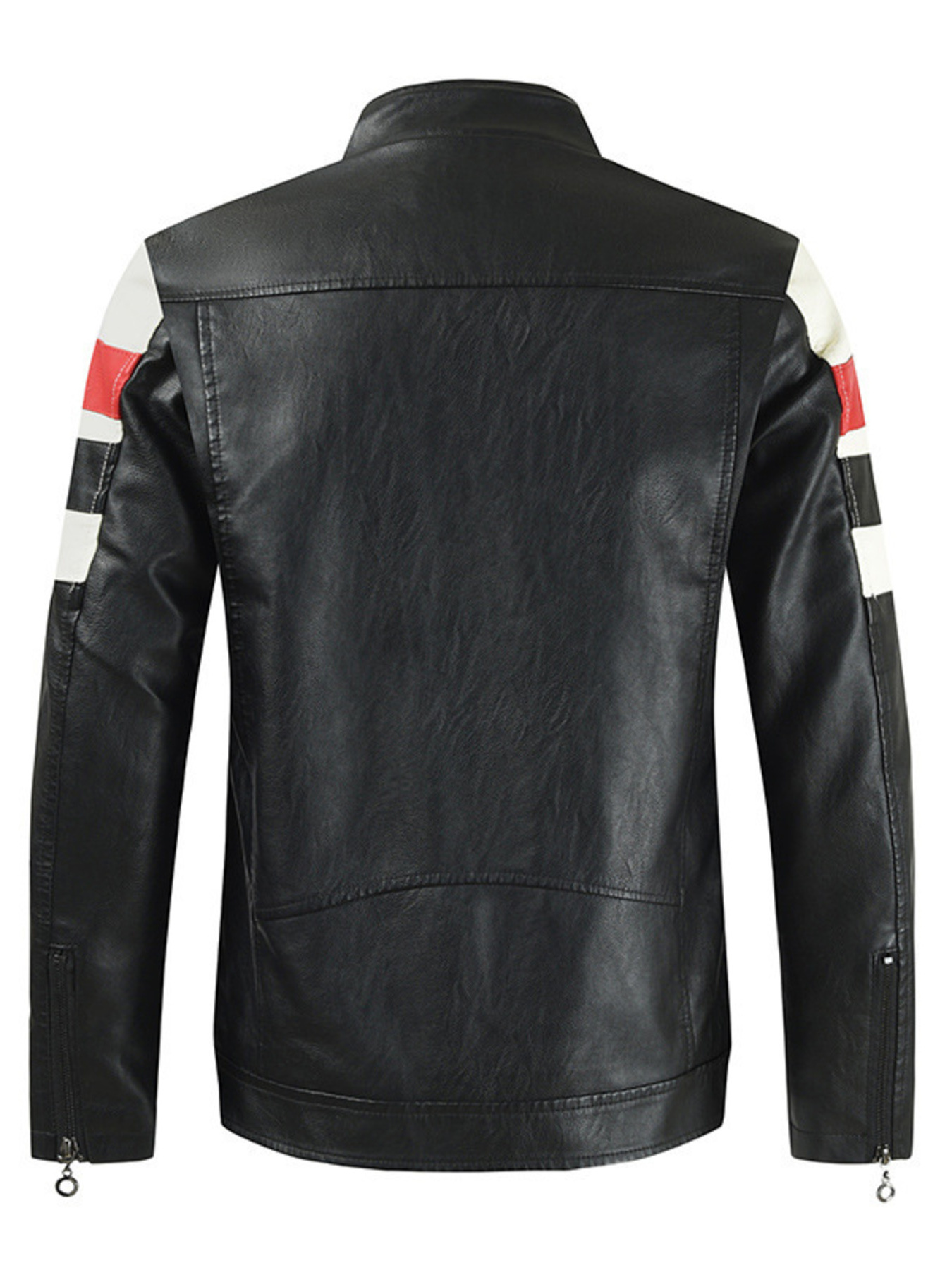 Men's Plus Size Contrast Zip Up Long Sleeve Jacket