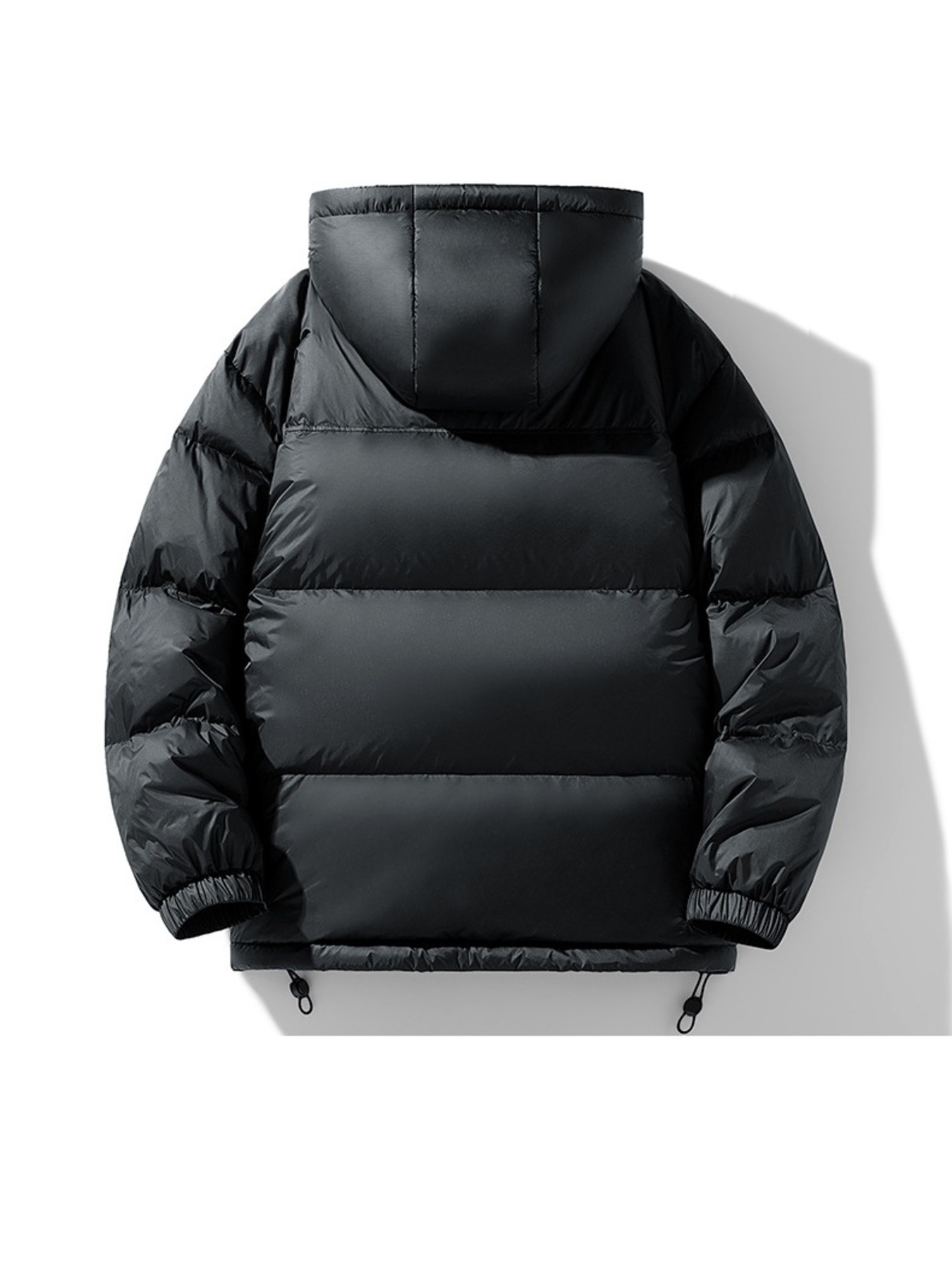 Men's Full Size Hooded Puffer Jacket with Drawstring Hem Plus Size