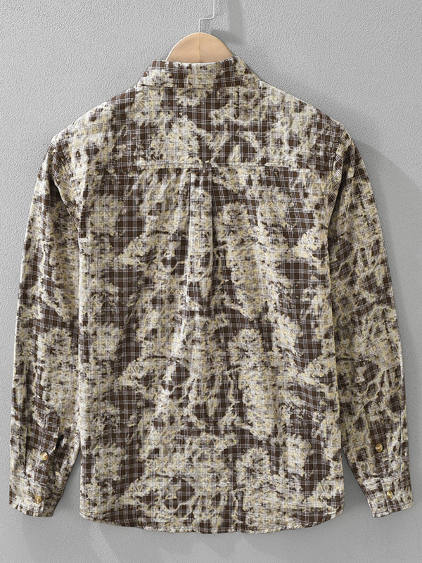 Men's Plus Size Button Up Long Sleeve Printed Shirt