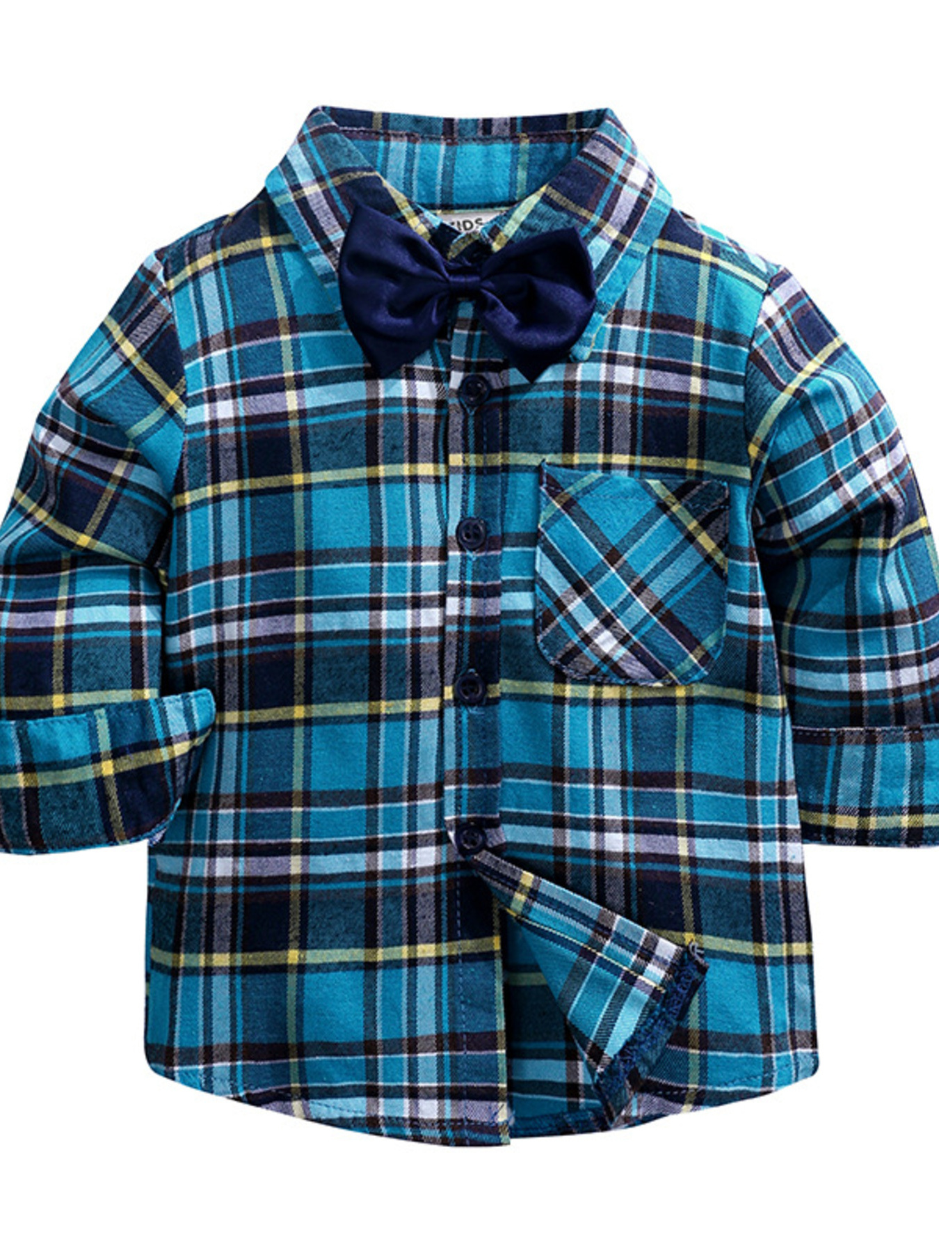 Children's Plaid Shirt & Distressed Jeans with Suspenders Set