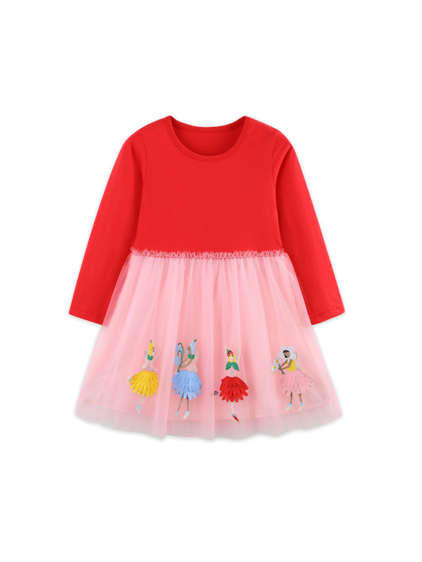 Children's Ballerina Applique Tulle Dress