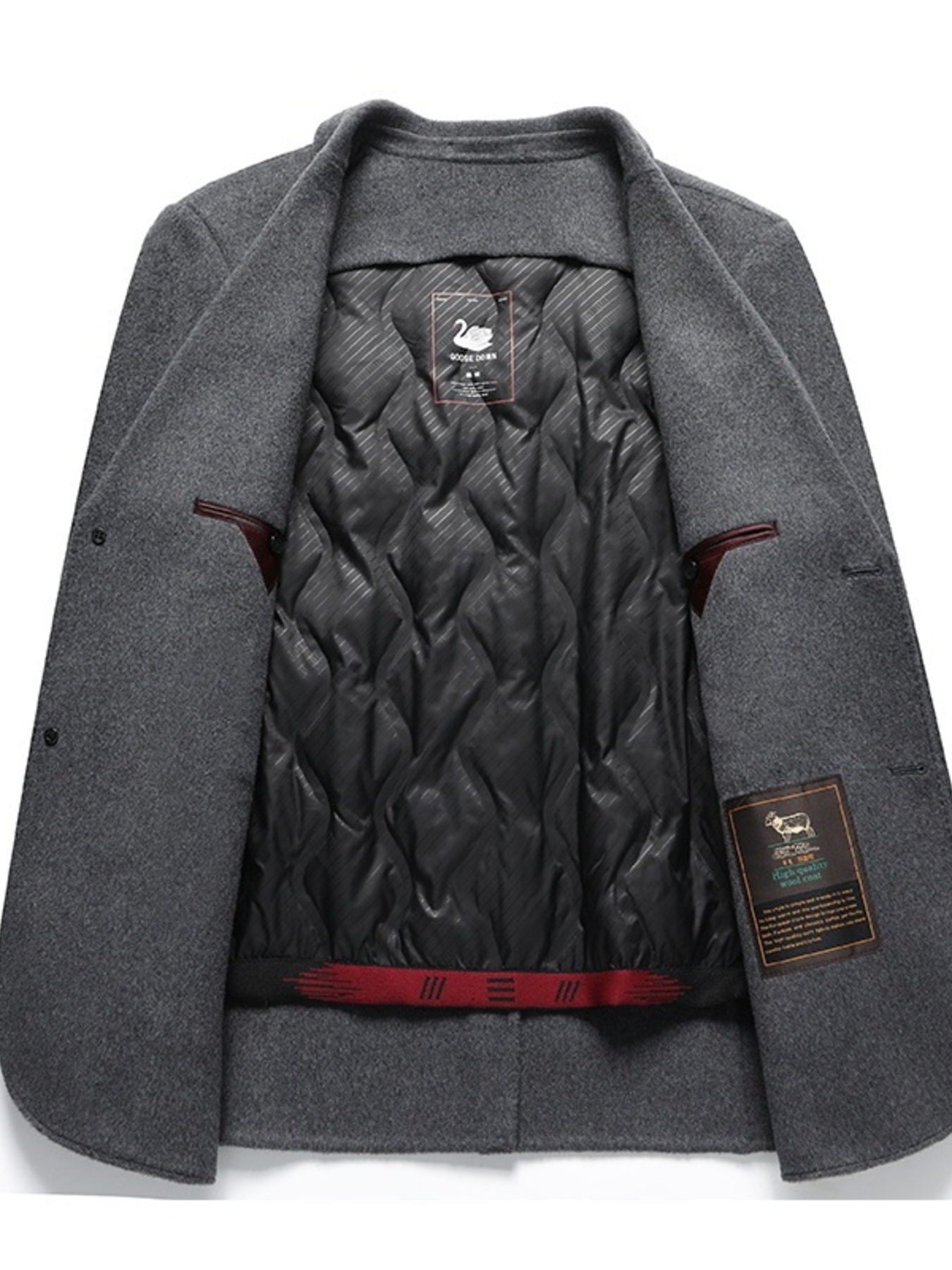 Men's Plus Size Button Up Long Sleeve Coat