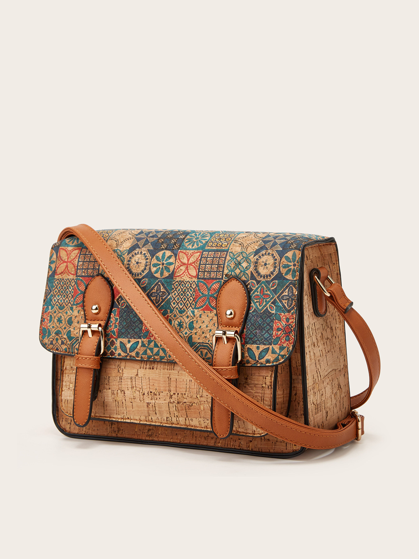 Vintage Pattern PU Leather Crossbody Bag