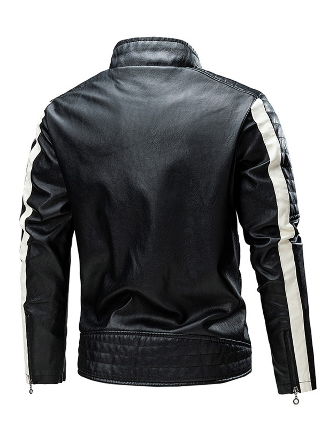 Men's Plus Size Contrast Zip Up Long Sleeve Jacket