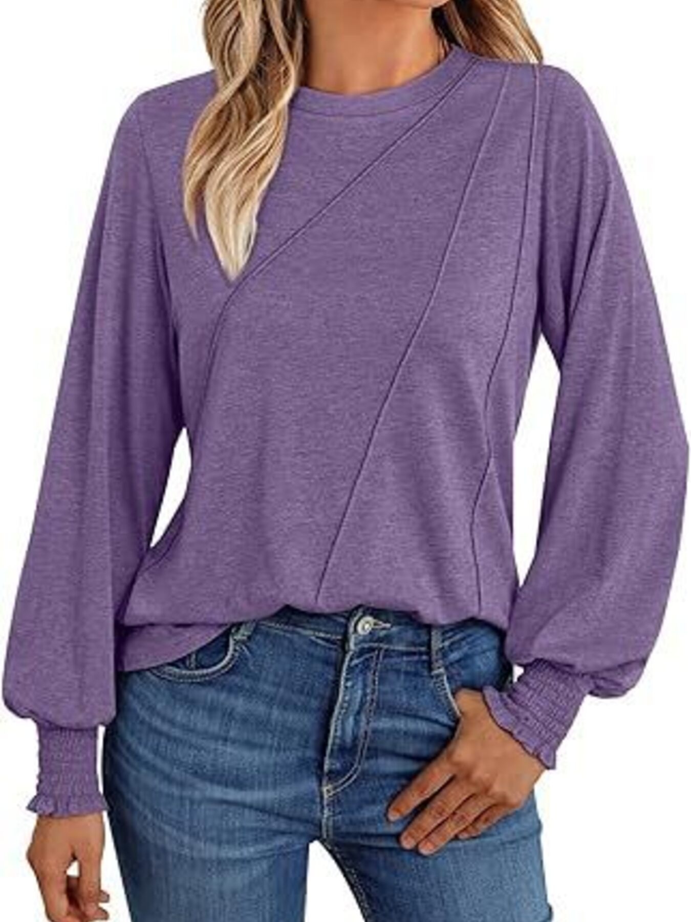 Round Neck Long Sleeve Top