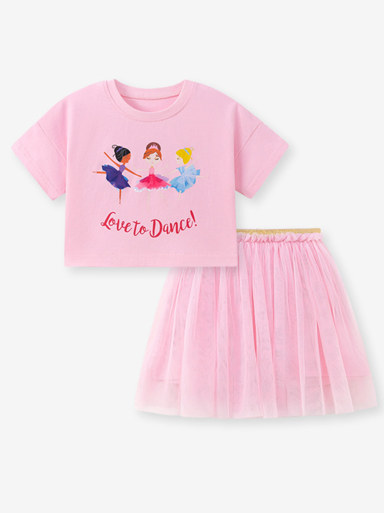 Children's Graphic T-Shirt and Skirt Set