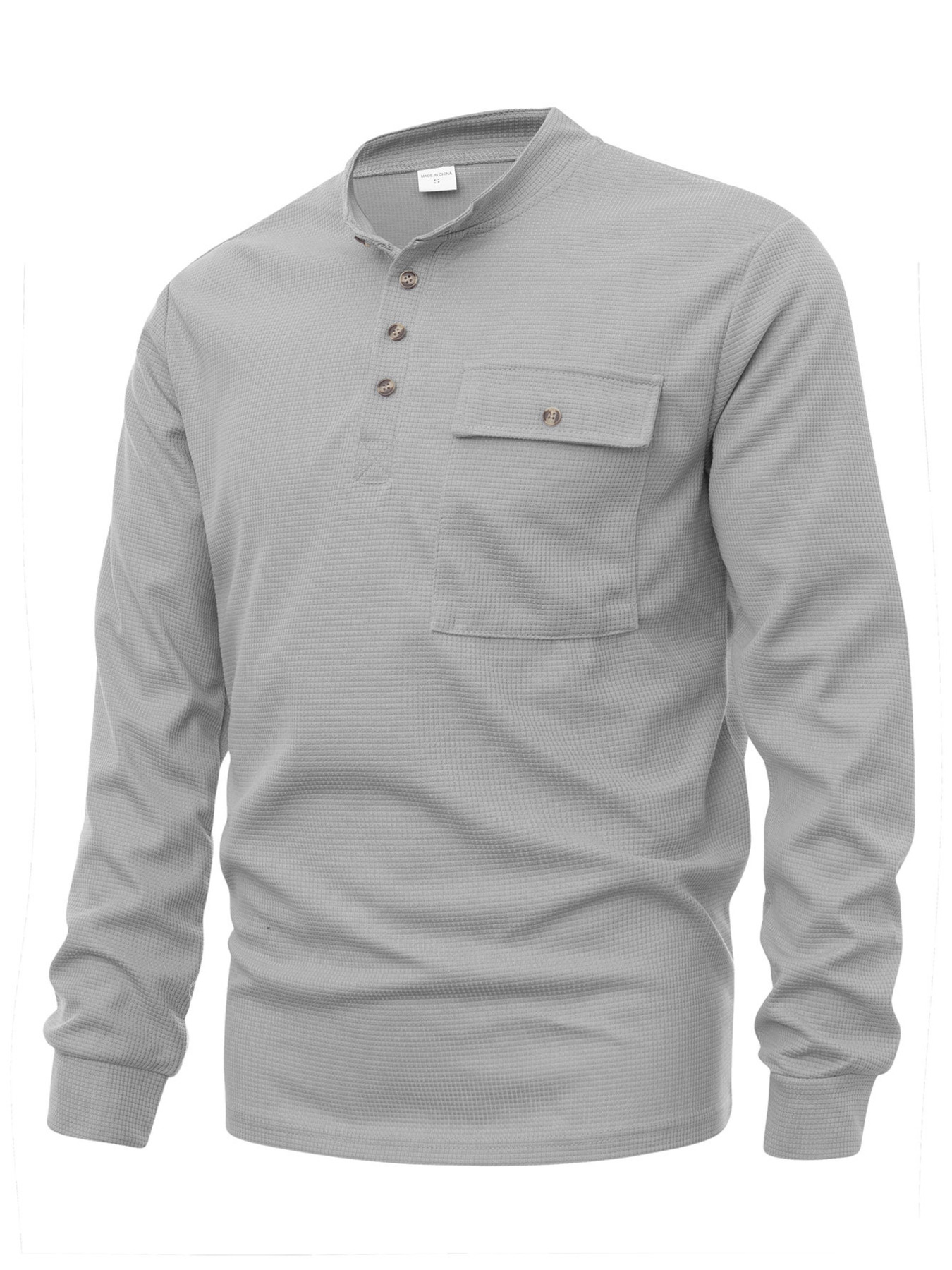 Men's Button Detail Long Sleeve T-Shirt