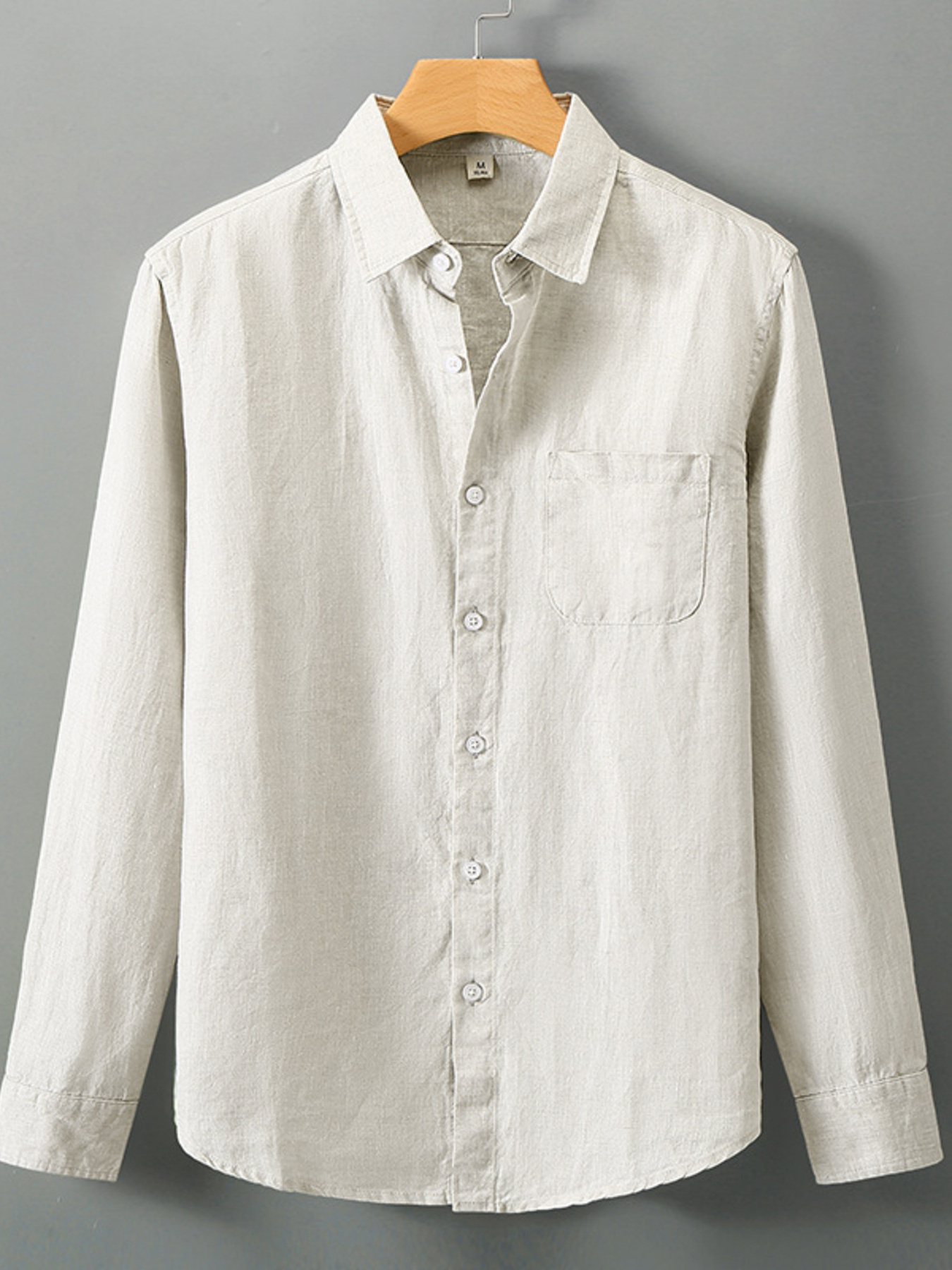 Men's Plus Size Long Sleeve Button-Up Shirt