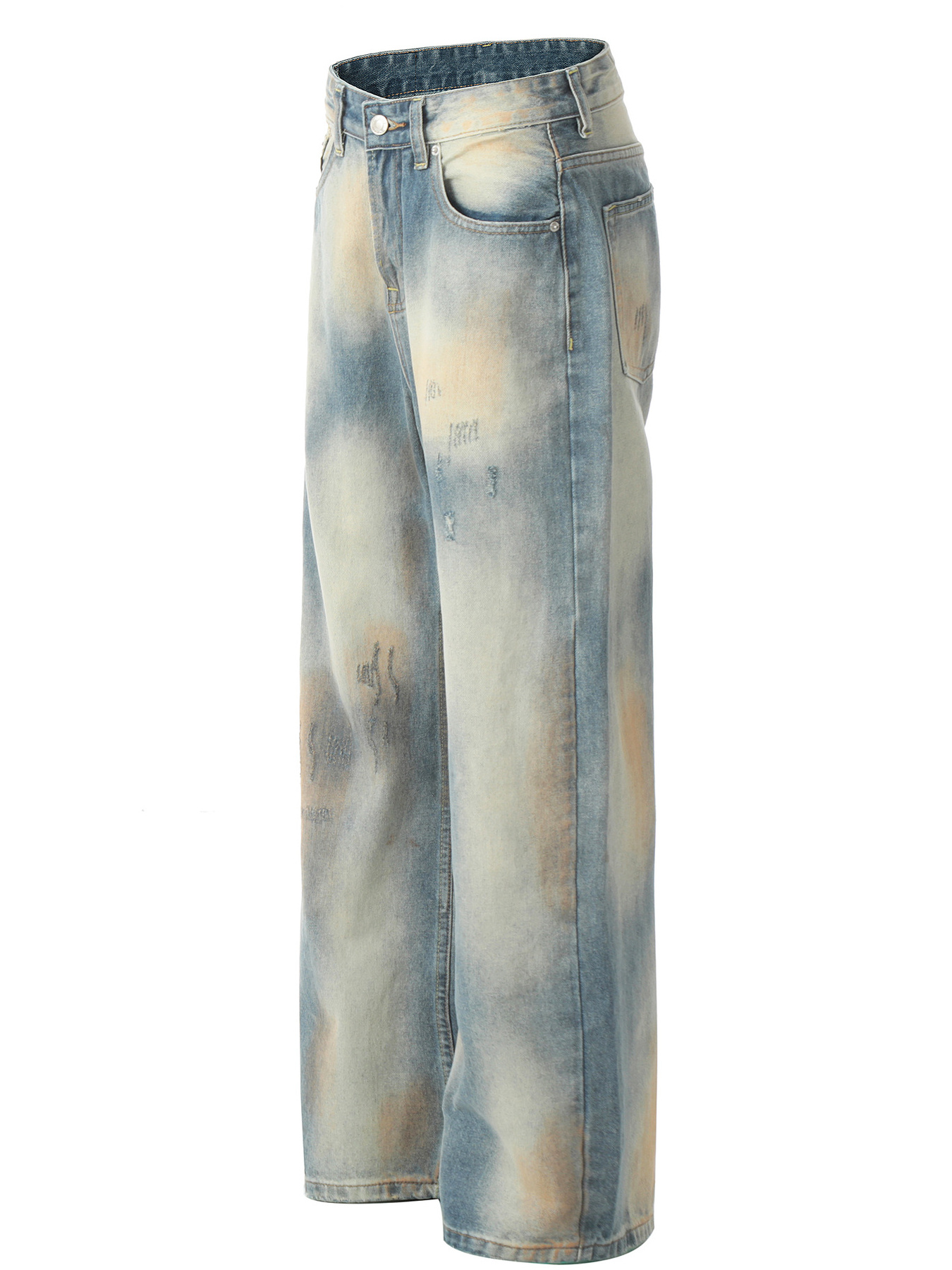 Men's Washed Straight Leg Jeans