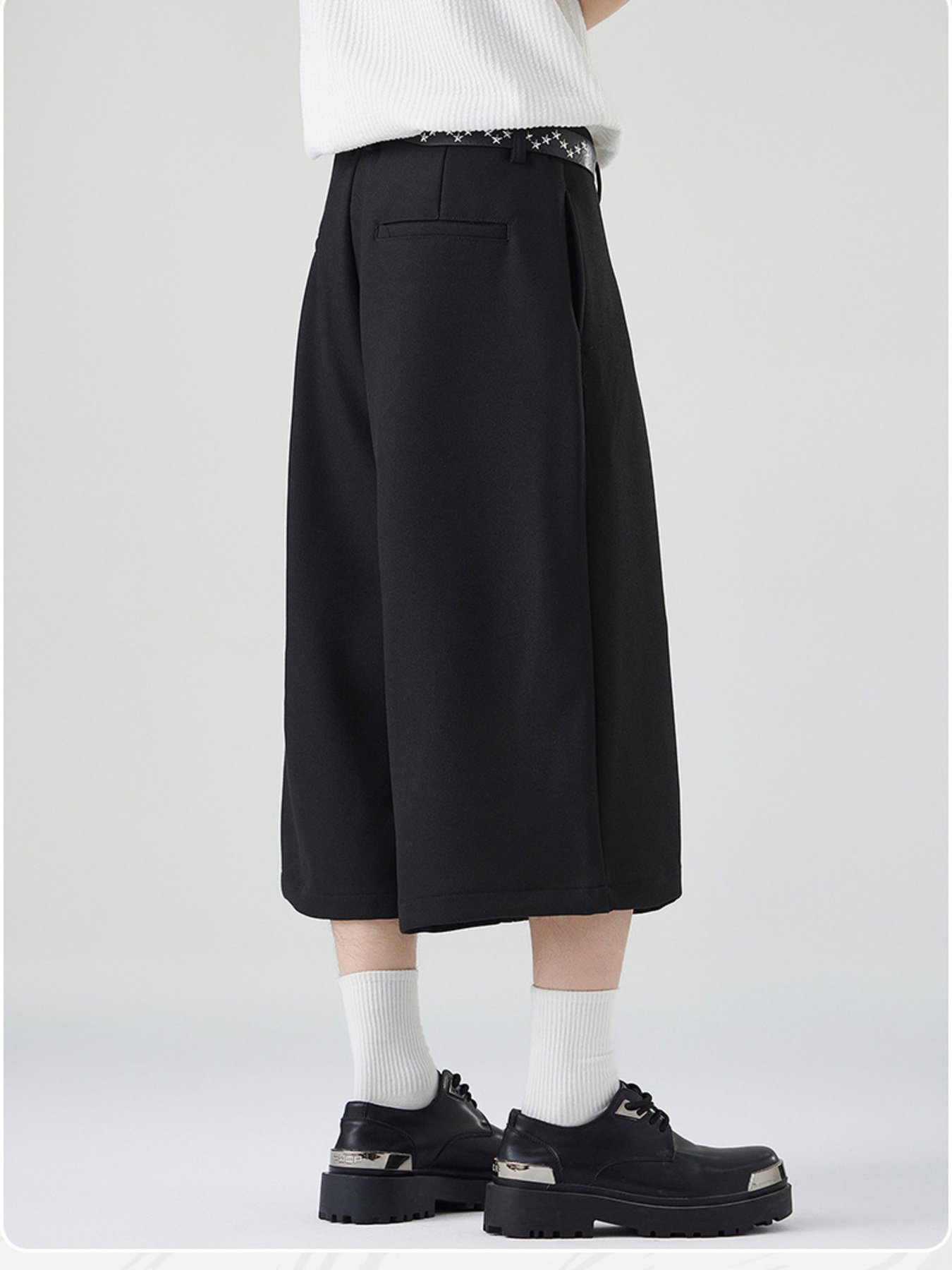 Men's Wide Leg Cropped Pants