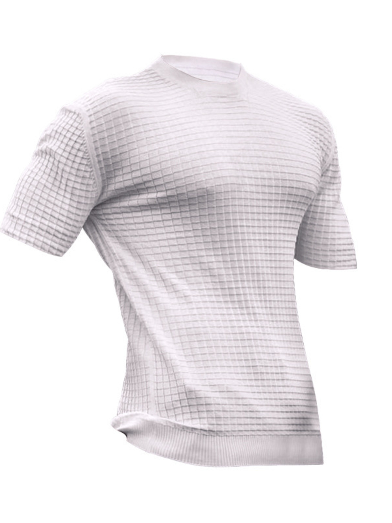 Men's Full Size Textured Knit Short Sleeve T-Shirt Plus Size
