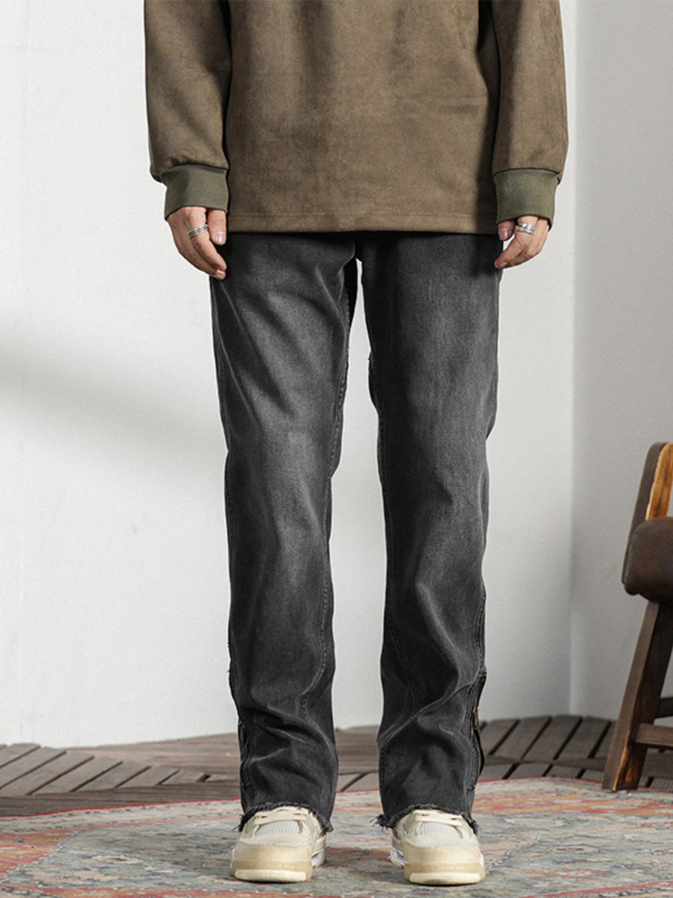 Men's Vintage Raw Hem Jeans