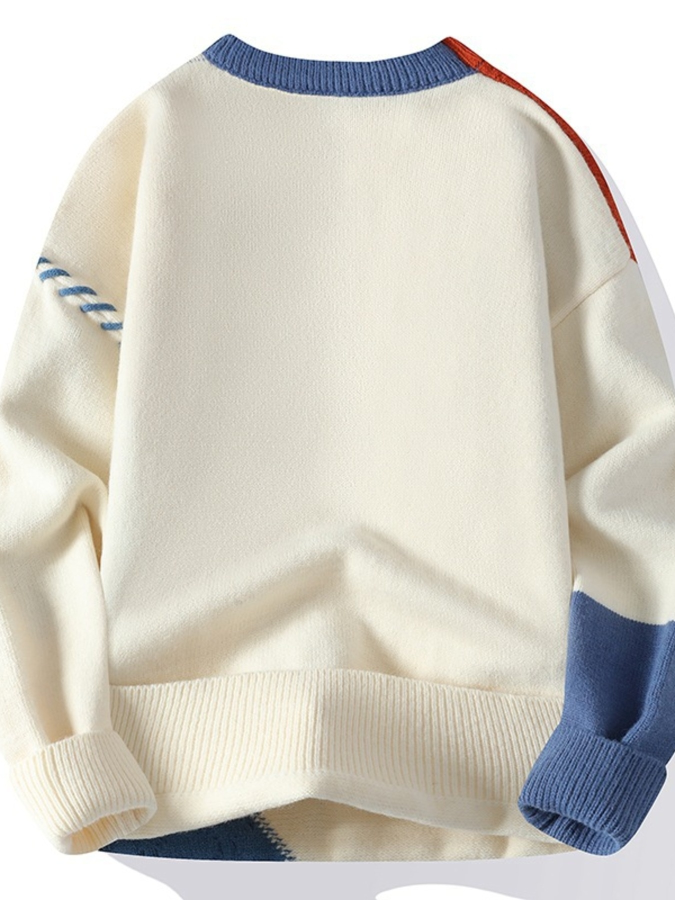 Men's Plus Size Color Block Cable Knit Sweater