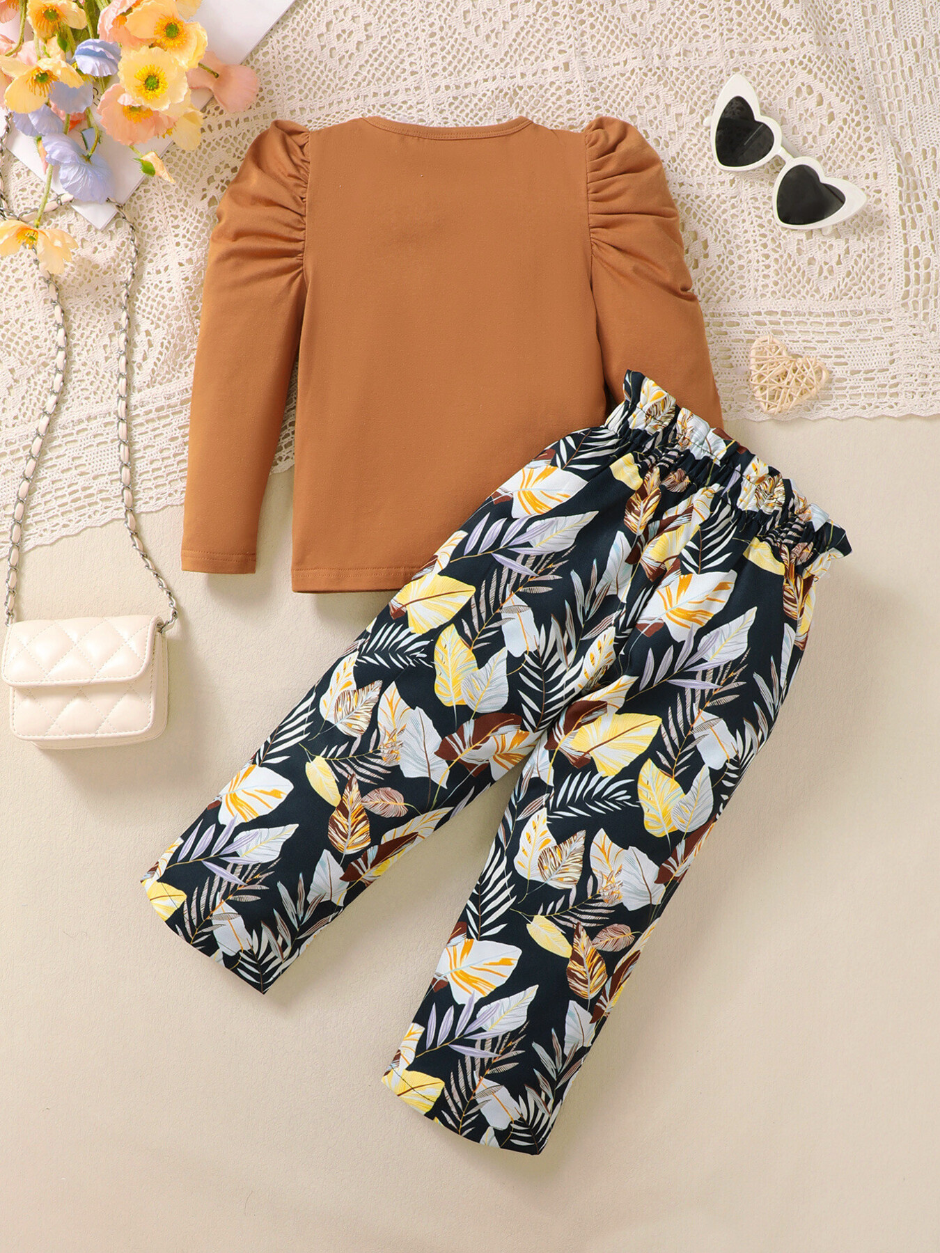 Children's Graphic Top & Floral Pants Set