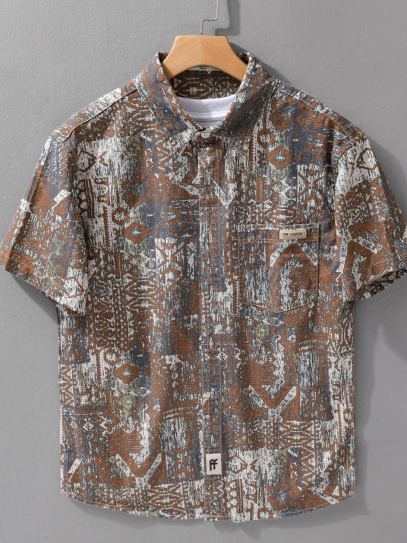 Men's Plus Size Button Up Short Sleeve Shirt