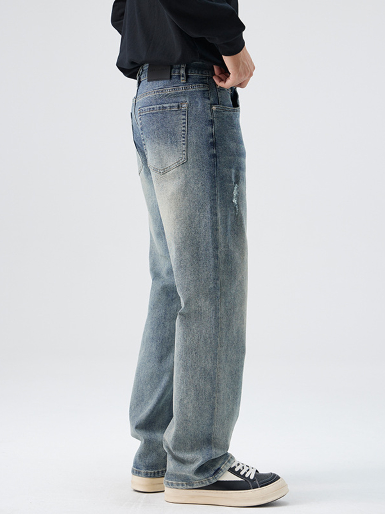 Men's Full Size Distressed Loose Fit Jeans Plus Size