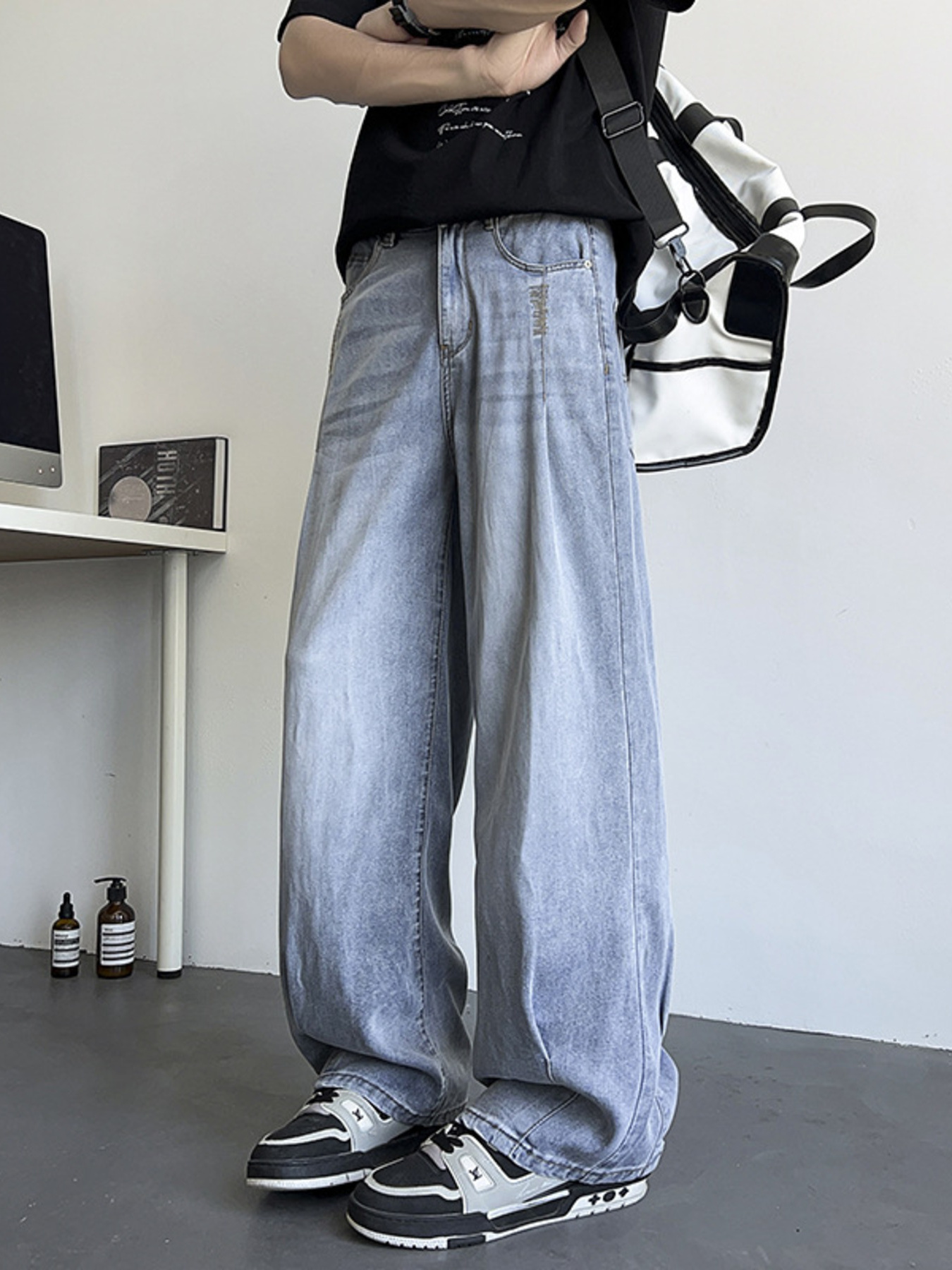 Men's Plus Size Wide Leg Relaxed Fit Jeans