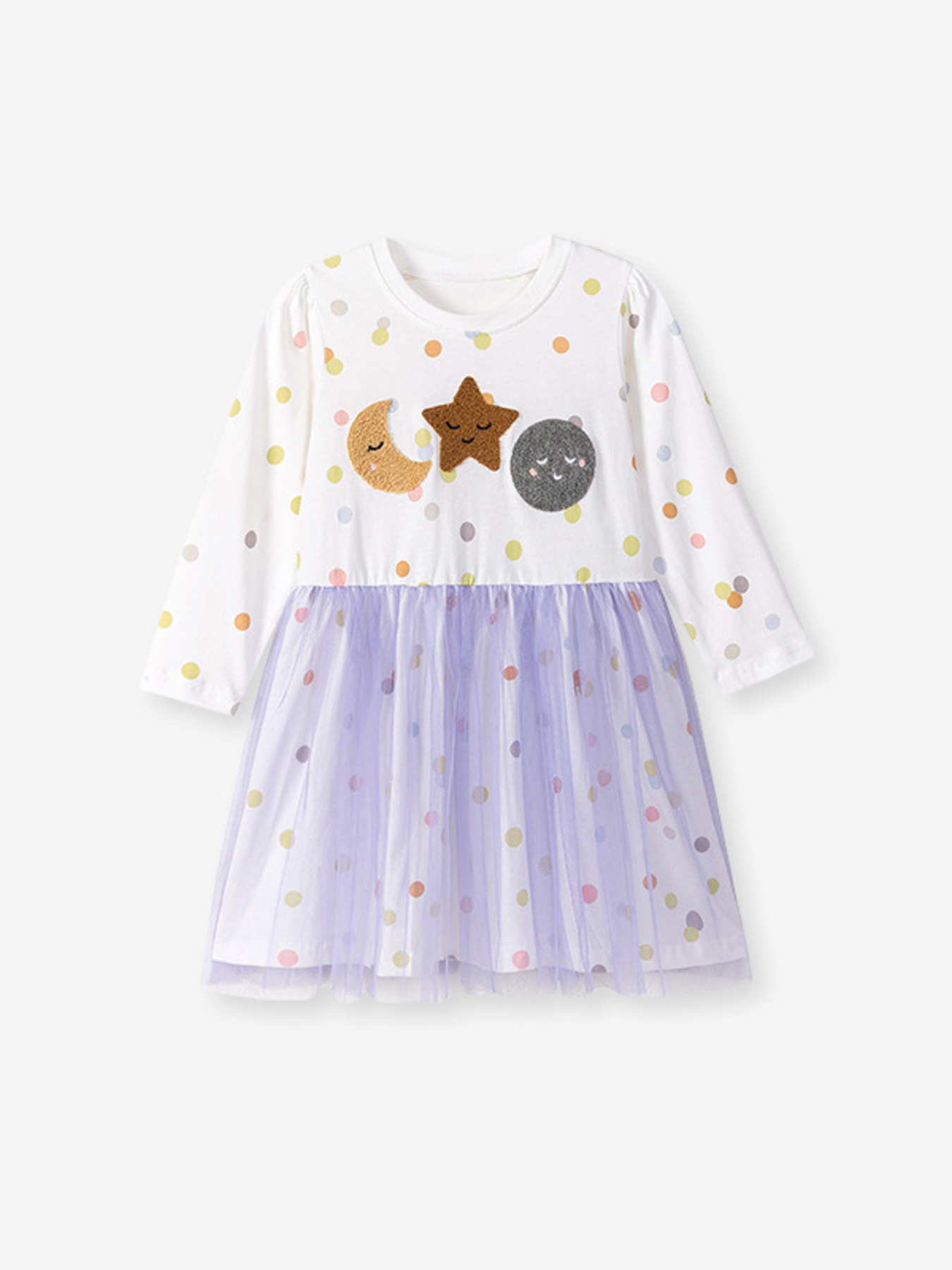 Children's Polka Dot Long Sleeve Tulle Dress