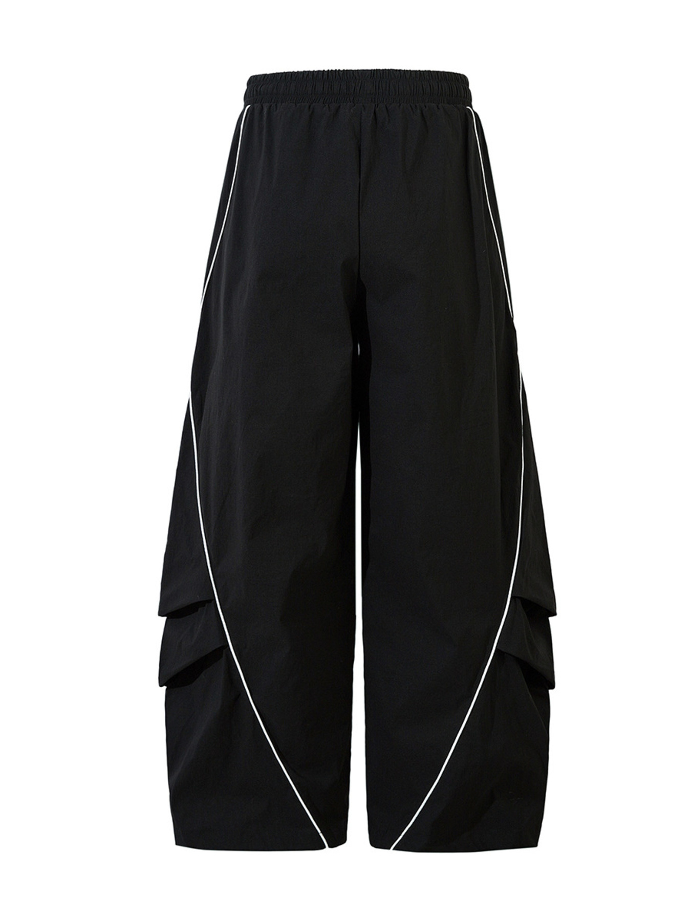 Men's Wide Leg Pants with Contrast Piping Trim