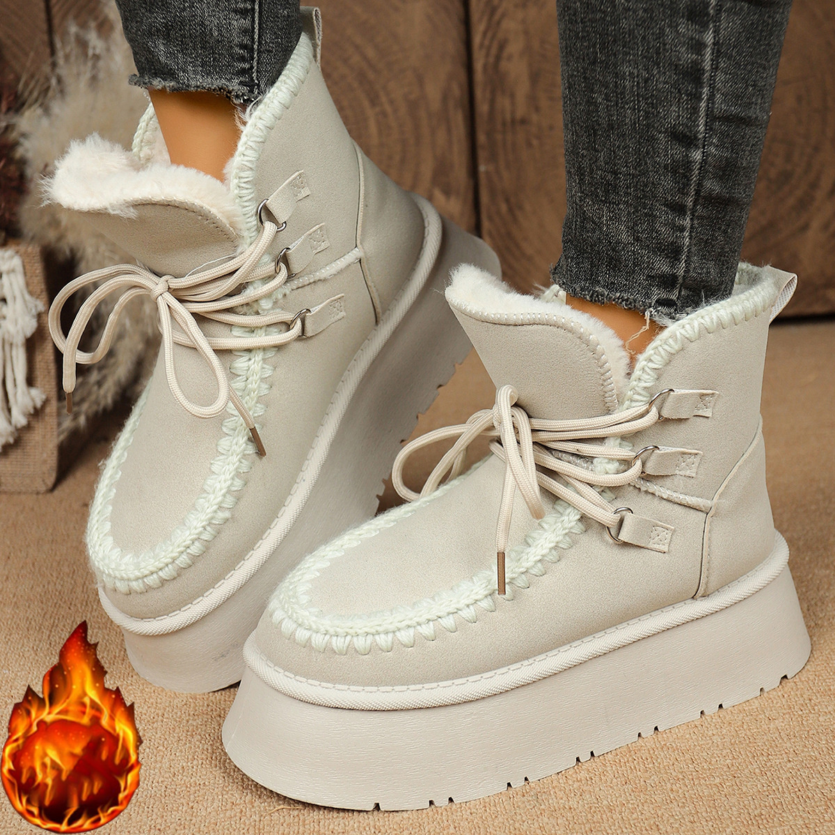 Lace Up Platform Ankle Boots