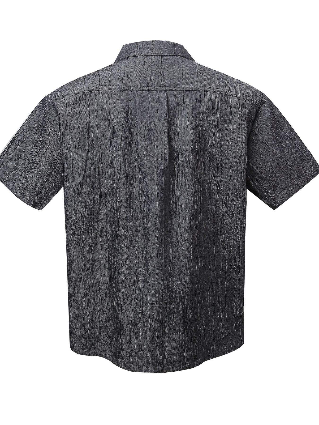 Men's Textured Button-Down Shirt with Front Pocket