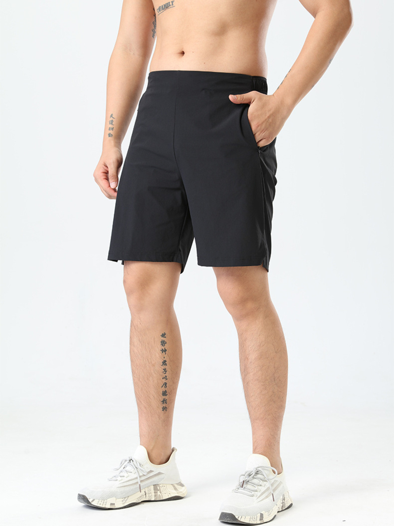 Men's Plus Size Pocketed Active Shorts