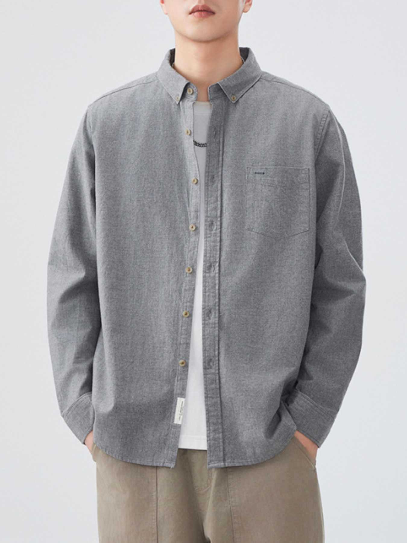 Men's Plus Size Button Up Long Sleeve Shirt