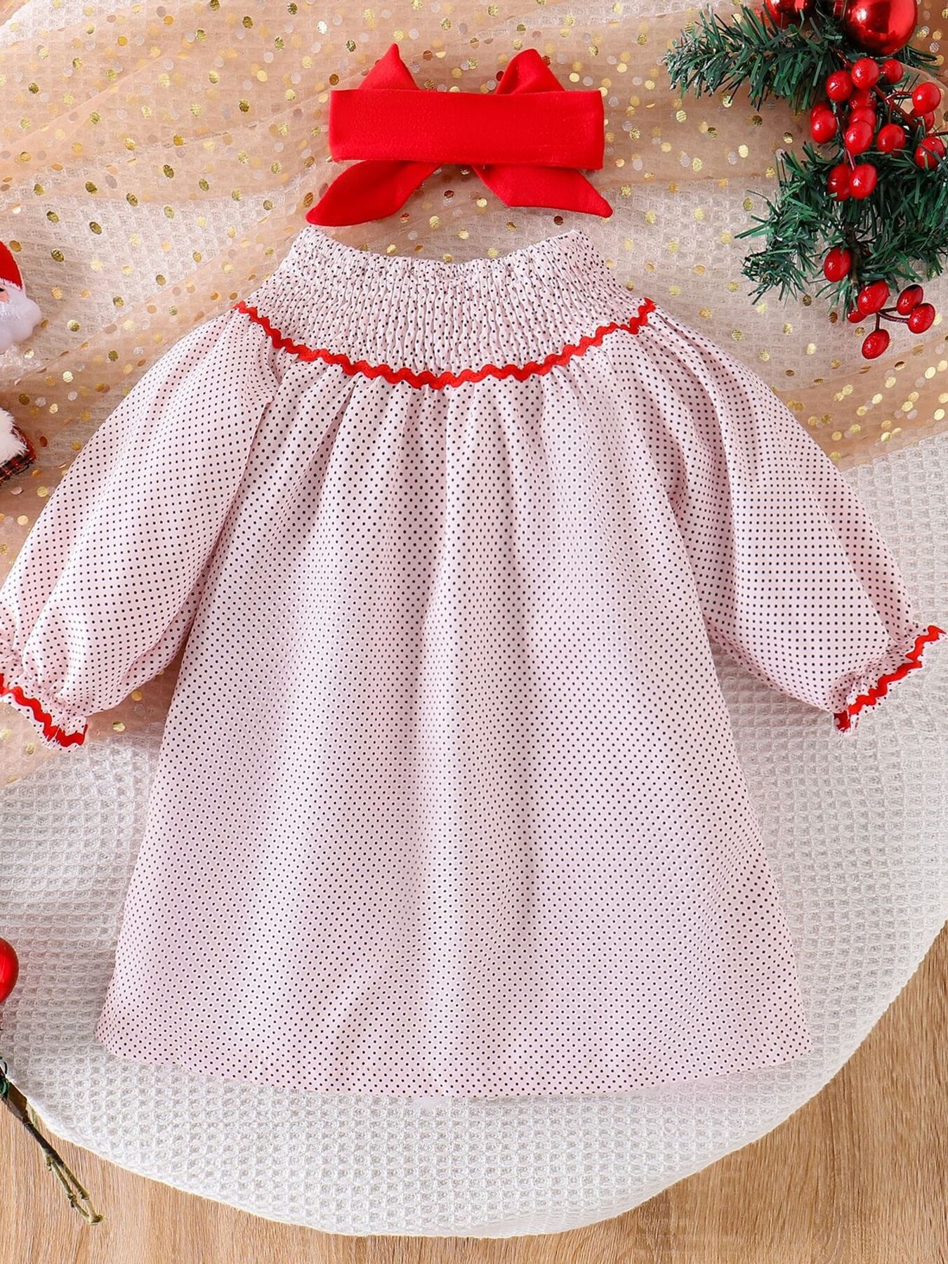 Children's Christmas Santa Embroidered Dress