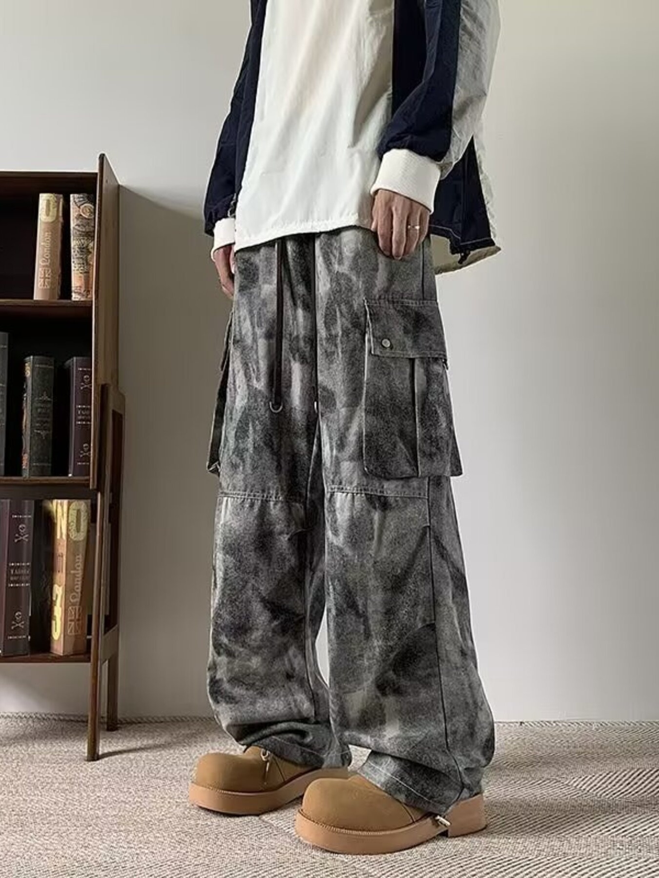 Men's Tie-dye Loose Fit Cargo Jeans