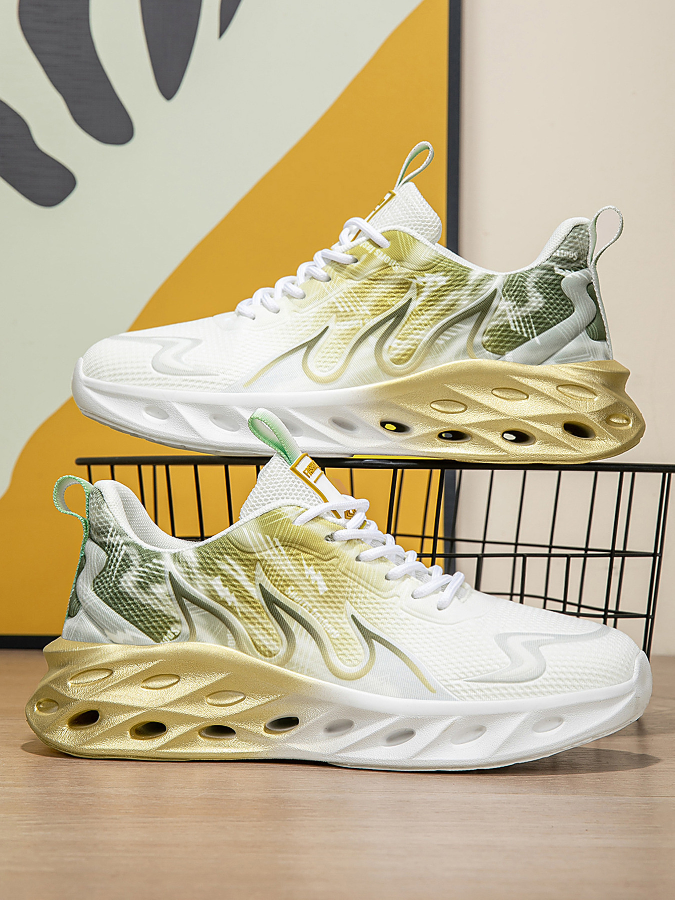 Round Toe Lace Up Mesh Athletic