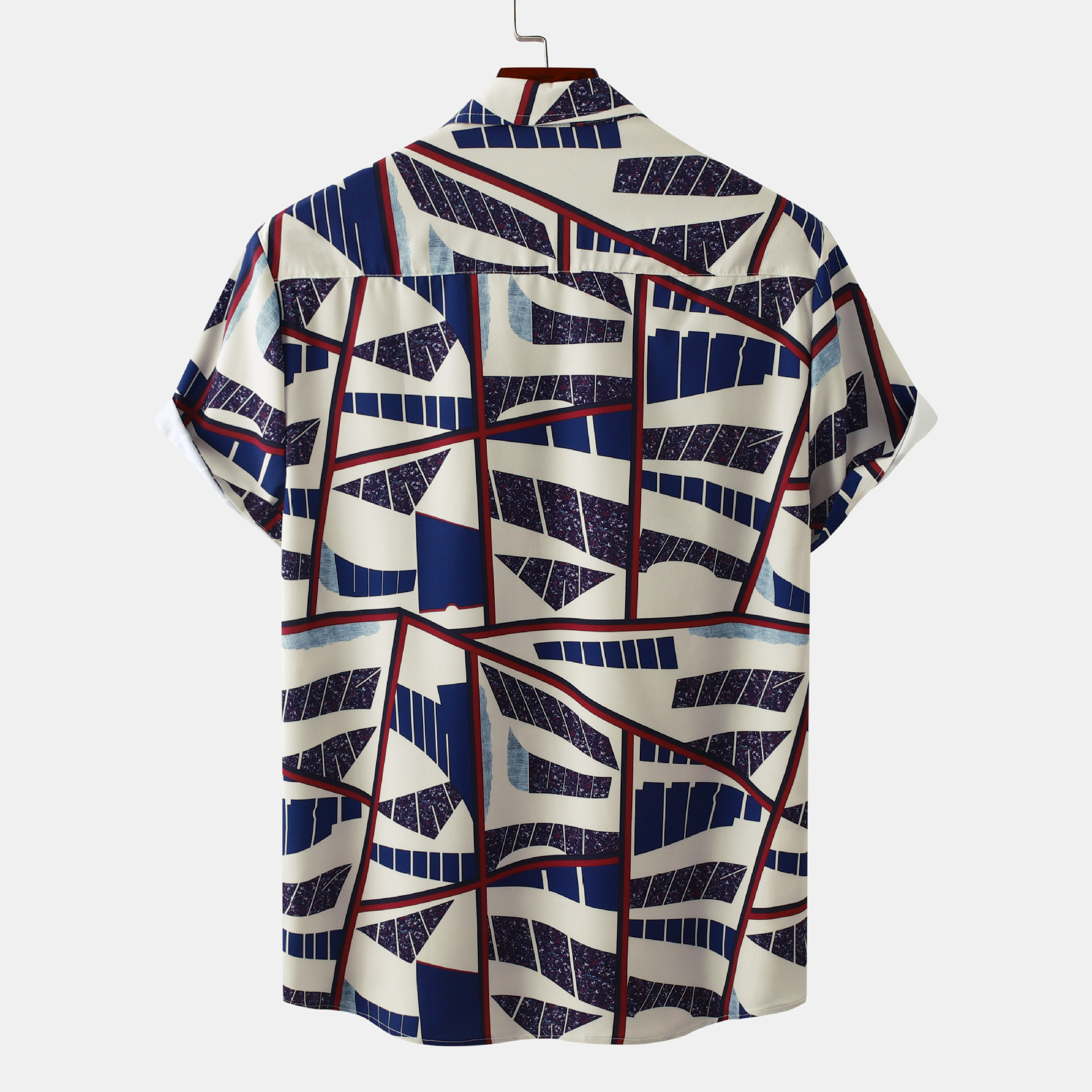 Men's Plus Size Geometric Print Short Sleeve Casual Shirt