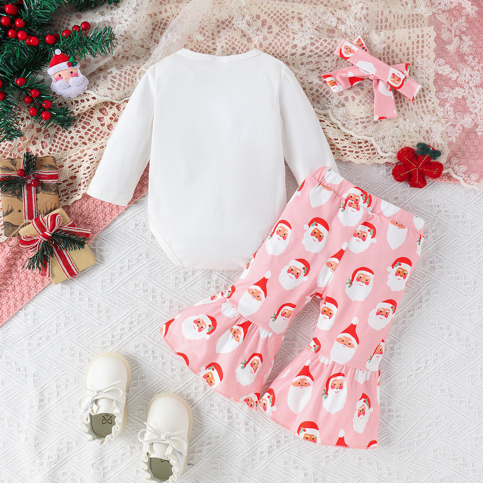 Children's Christmas Print 3 Piece Outfit Set