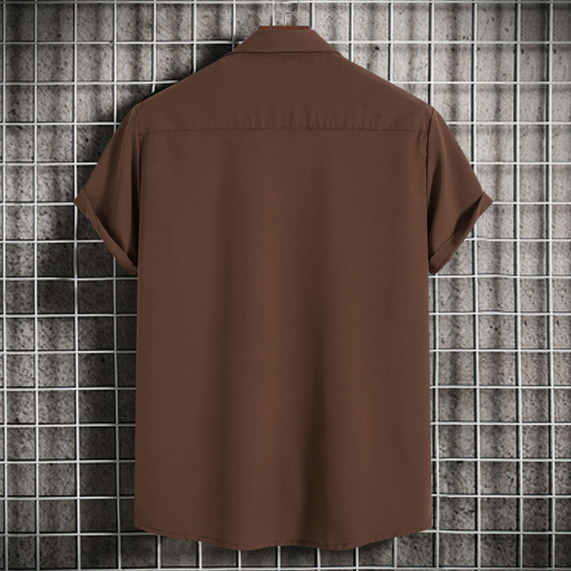 Men's Plus Size Casual Short Sleeve Button-Up Shirt