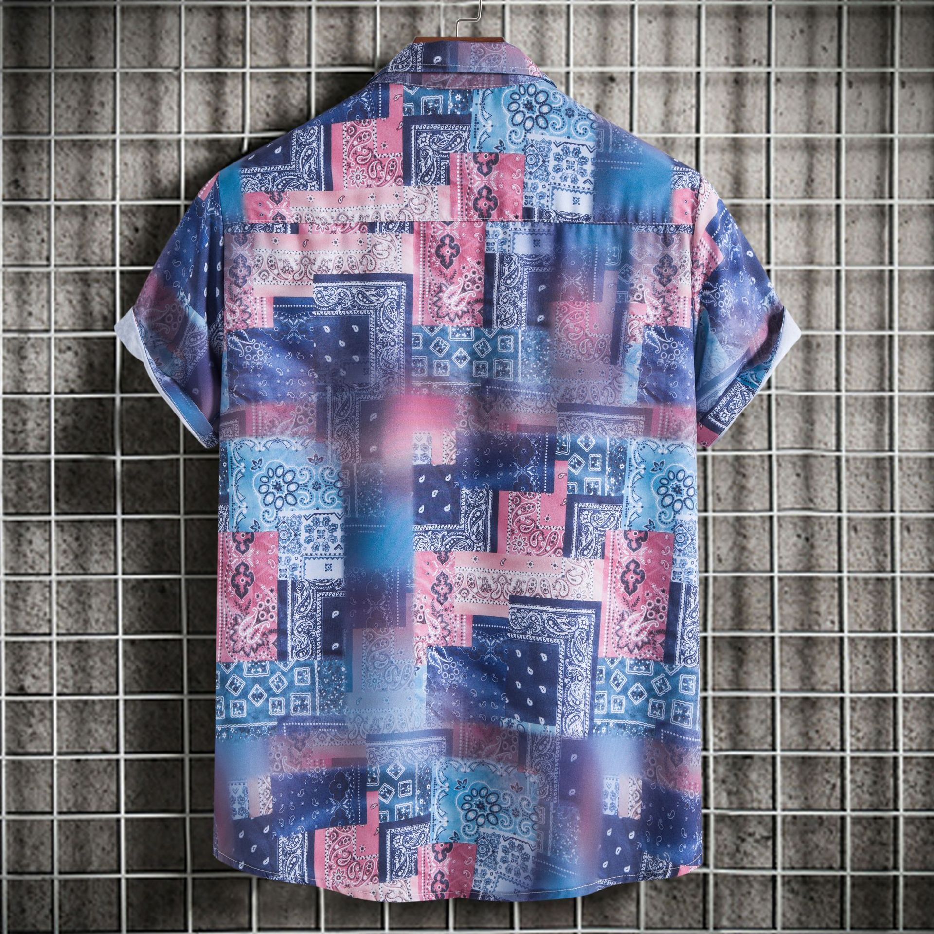 Men's Plus Size Printed Short Sleeve Casual Shirt