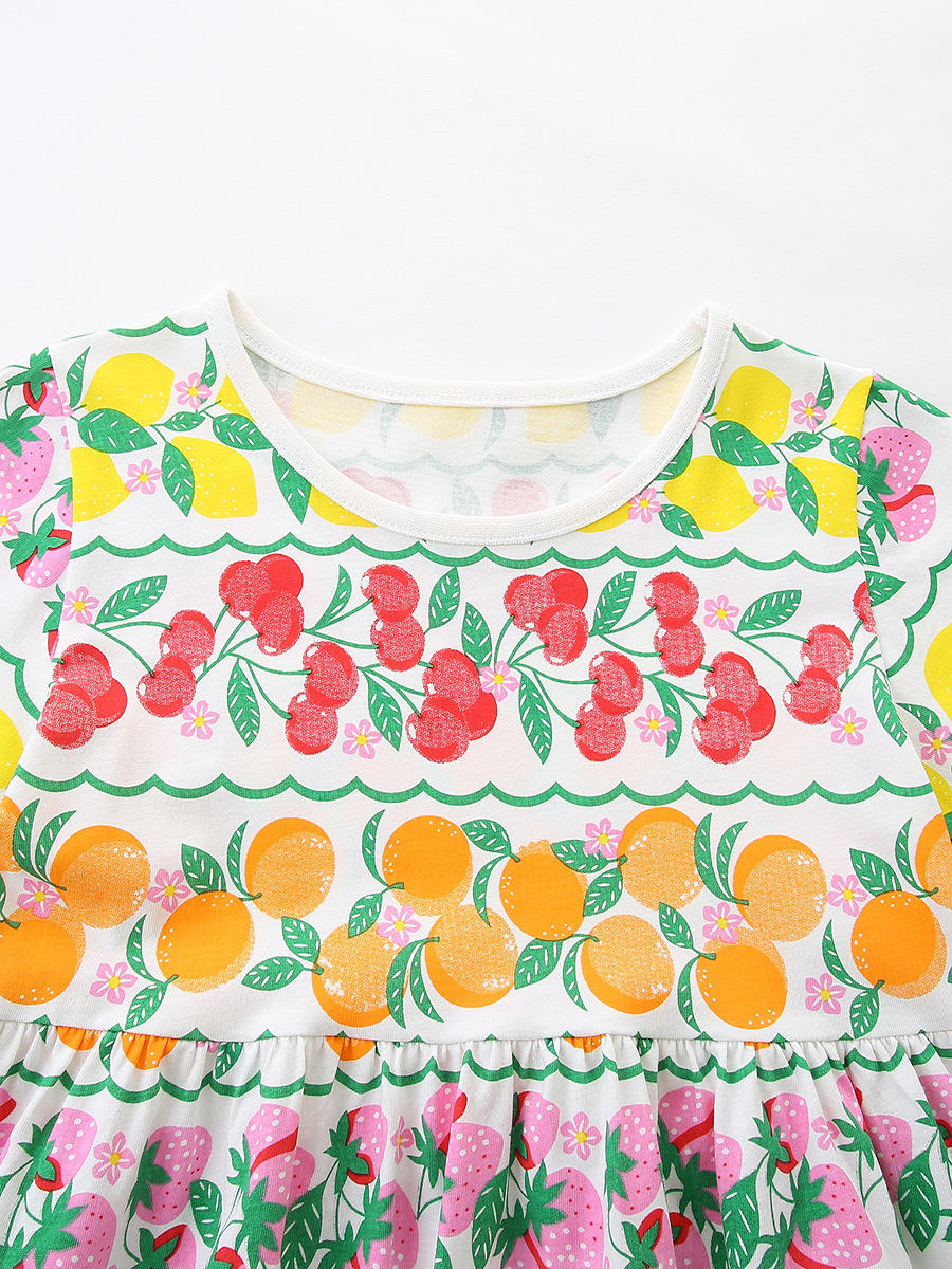 Children's Fruit Print Tiered Dress 3