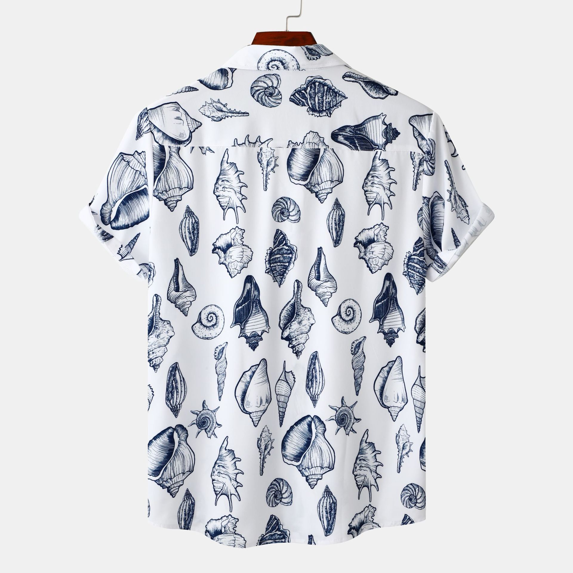 Men's Plus Size Printed Button Up Short Sleeve Shirt