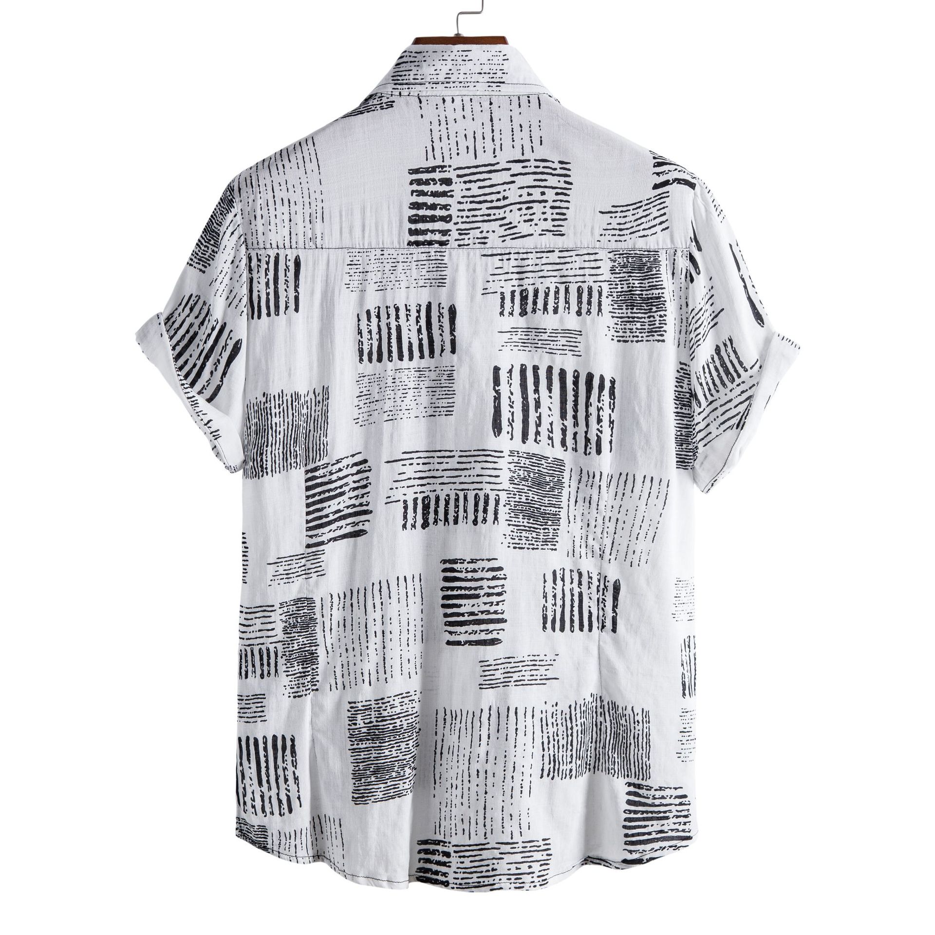 Men's Plus Size Casual Printed Short Sleeve Shirt