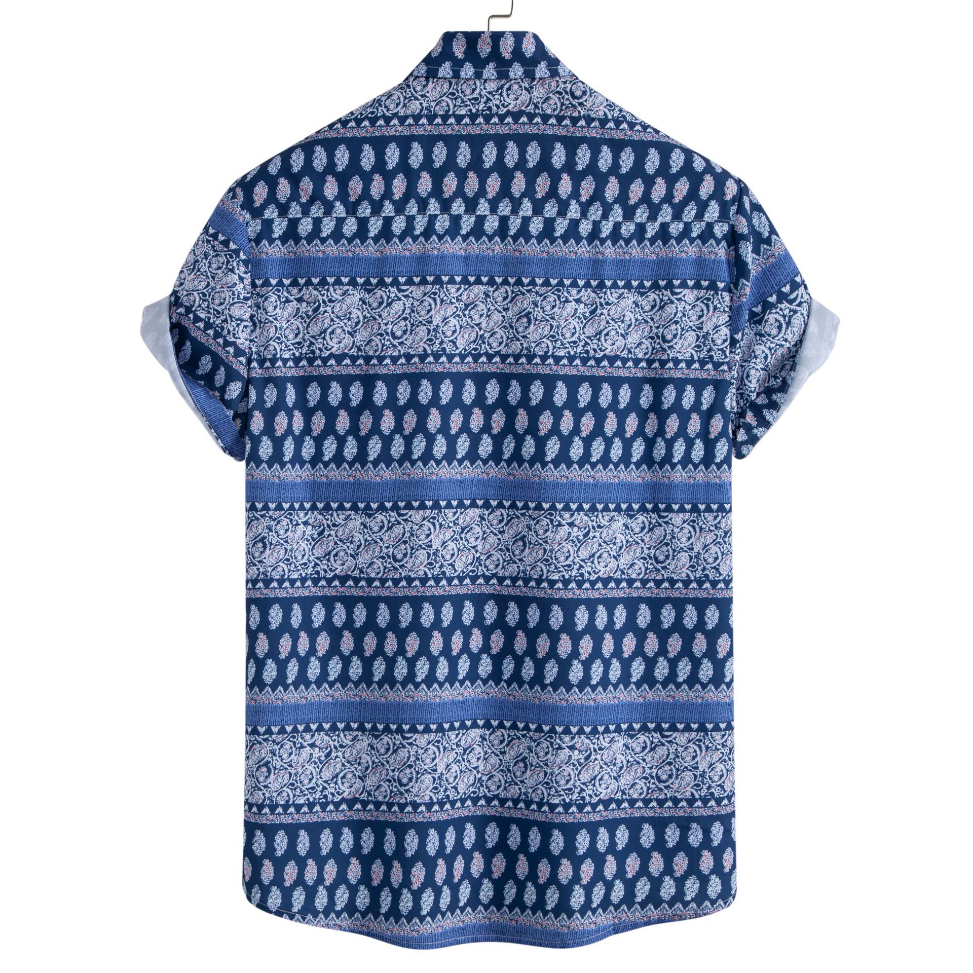 Men's Plus Size Geometric Print Short Sleeve Shirt