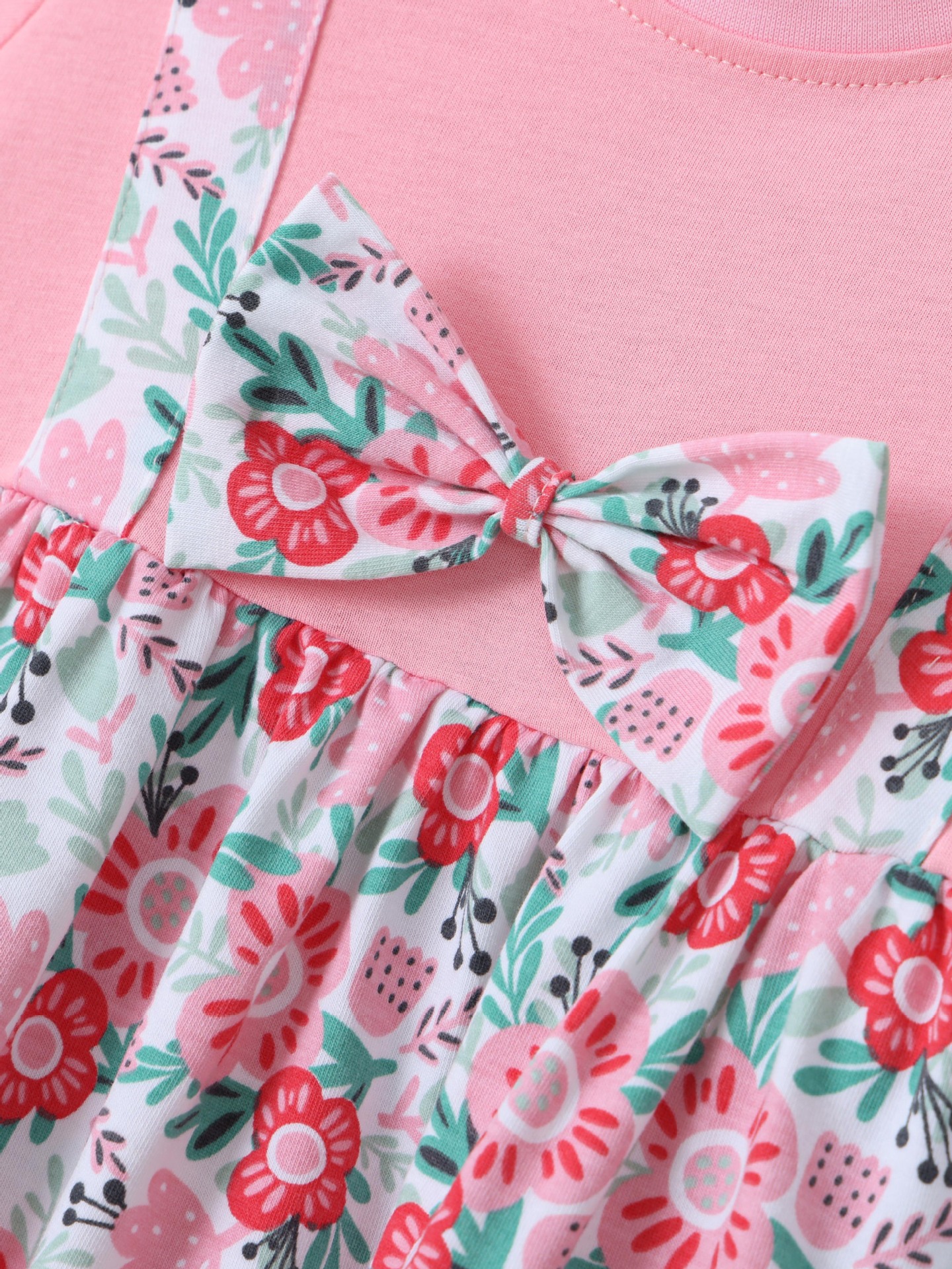 Children's Floral Print Bow Detail Dress 3