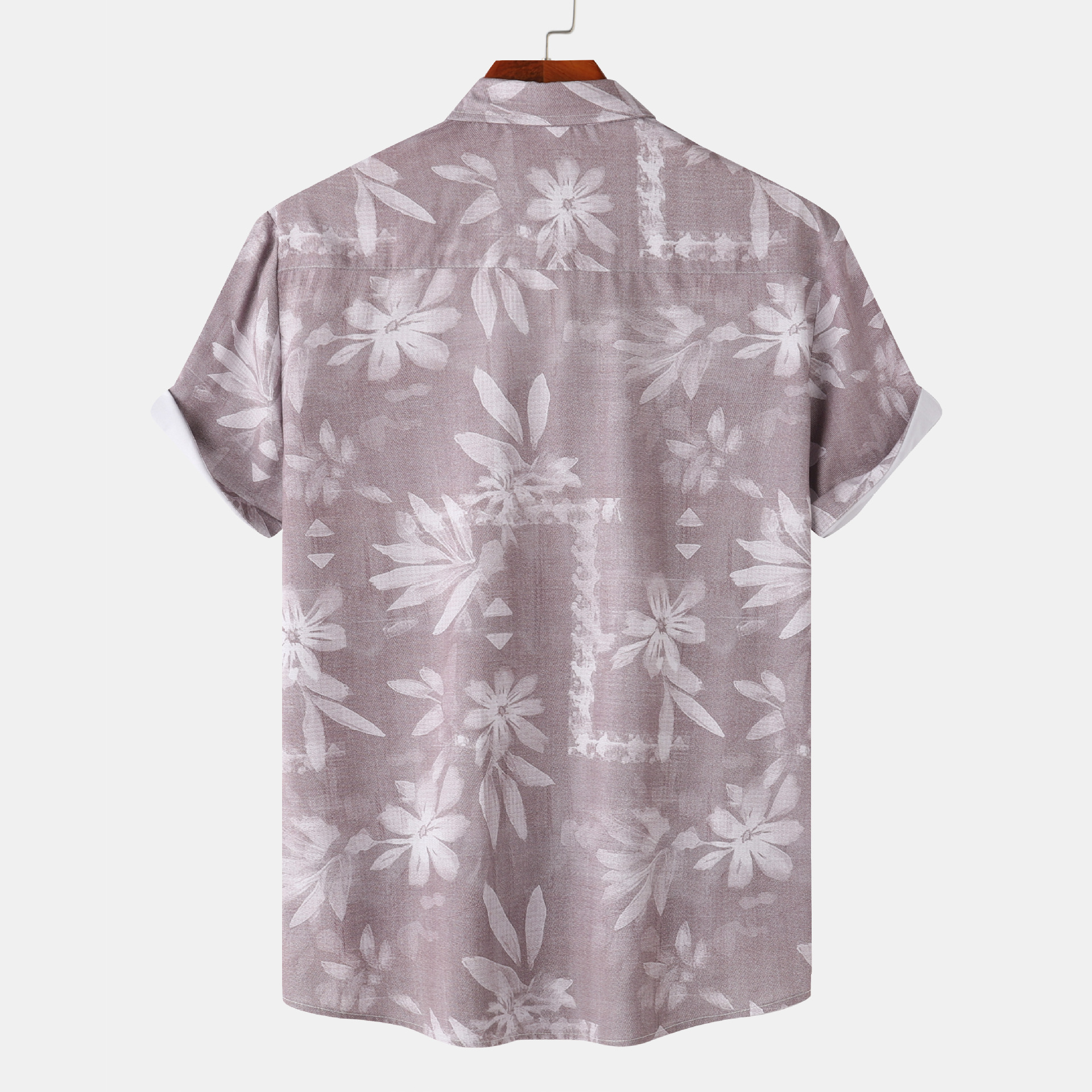 Men's Print Short Sleeve Button-Up Shirt